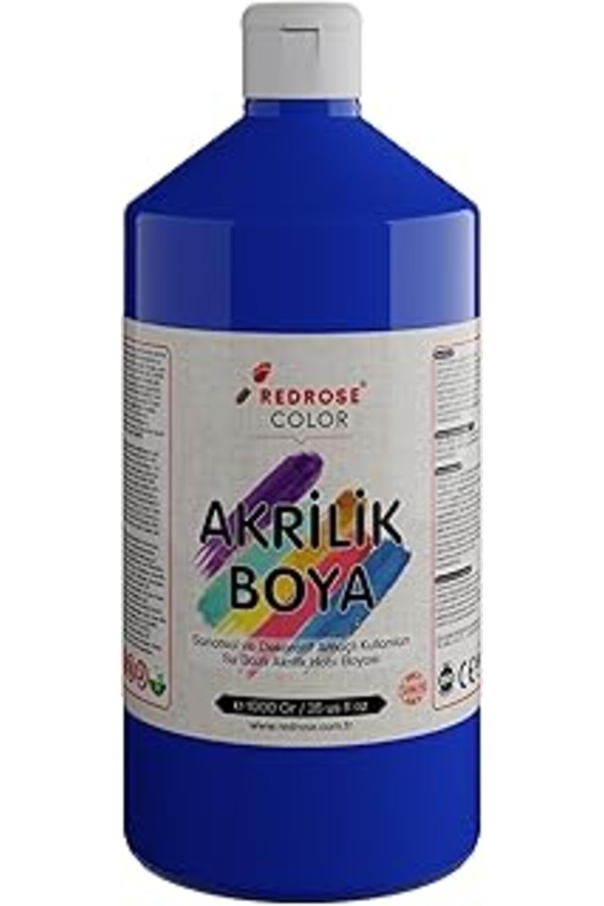 Qedii Red Rose Mavi Akrilik Boya 1000 Gr