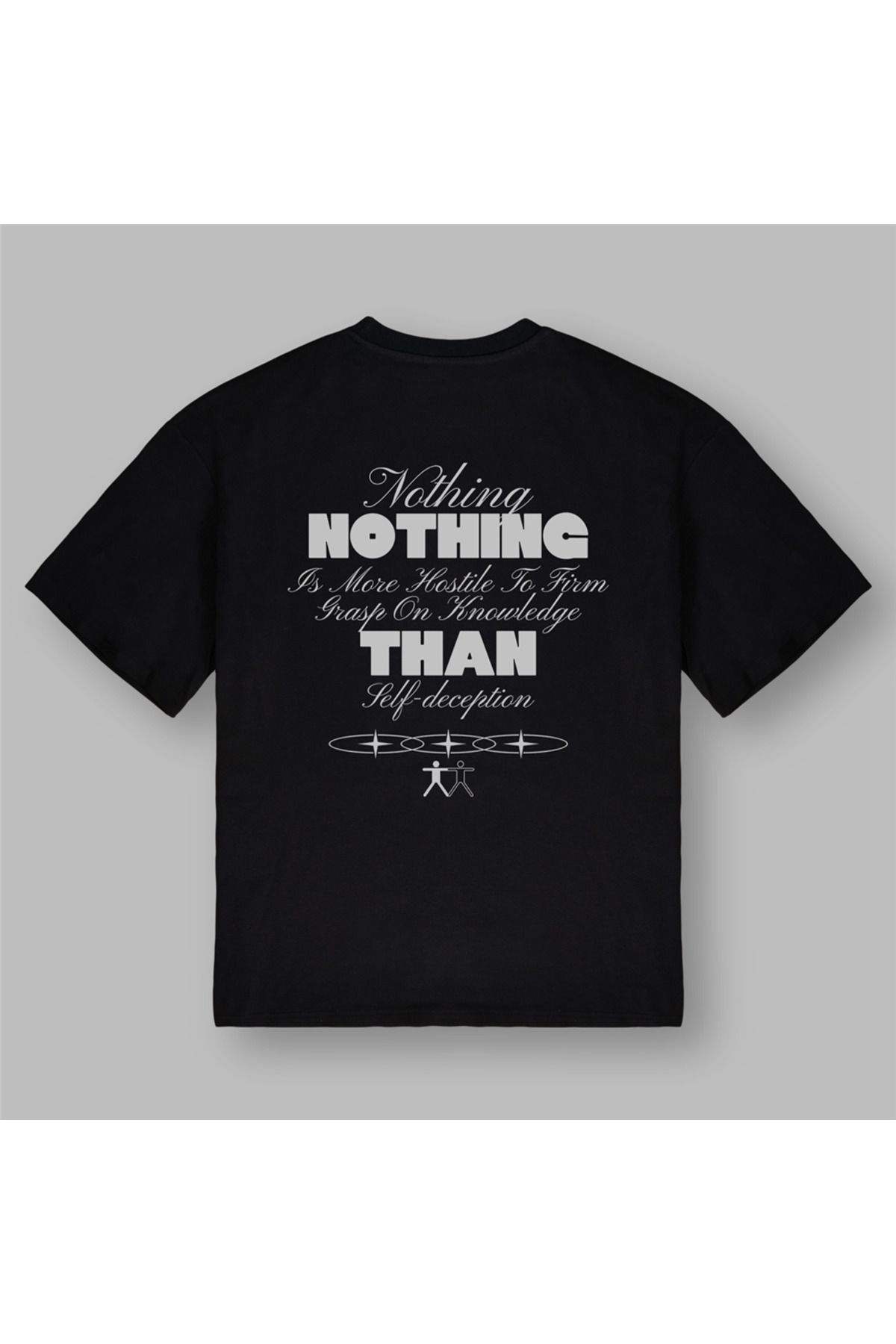 BOYANOVA Nothing Is More Hostile Kadın Oversize Siyah Tişört
