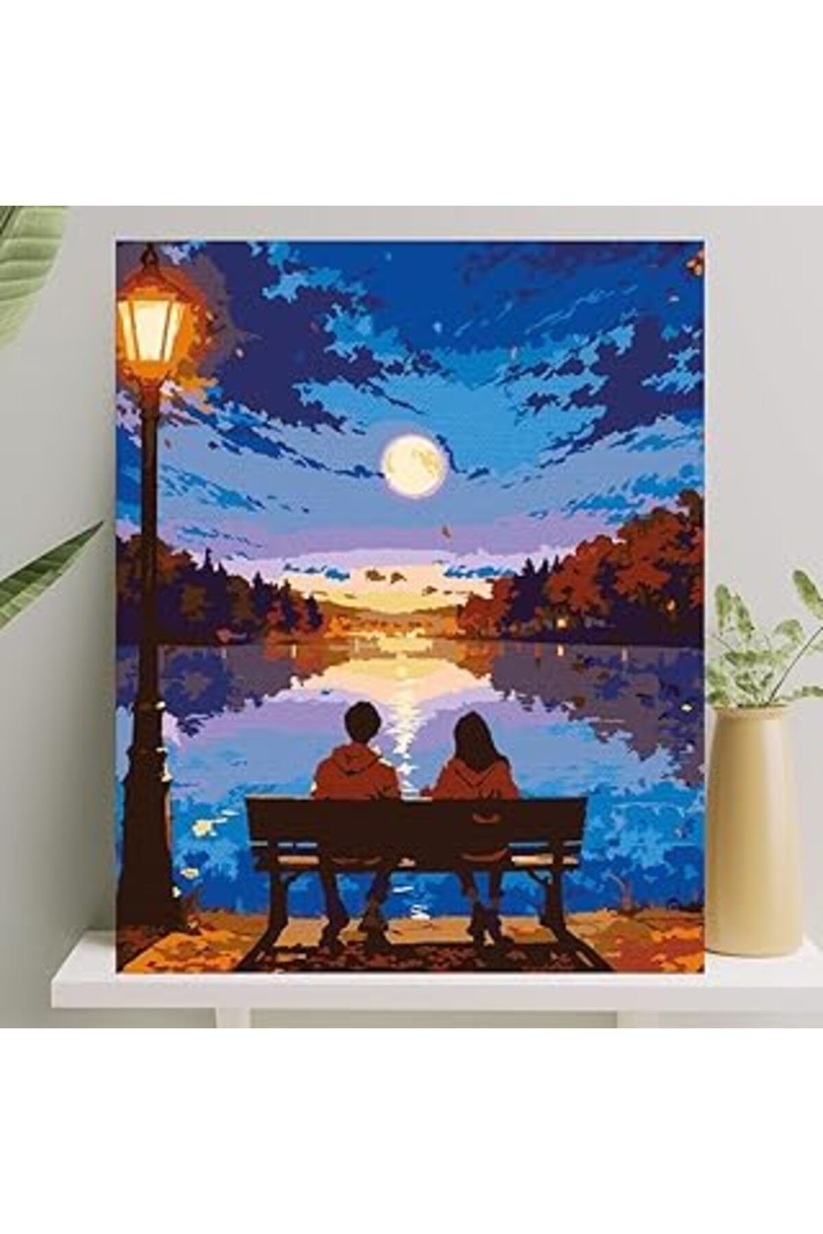 Mu Art Ahşap Sayılarla Boyama Tuval Seti Fırça Boya Dahil (Çıtalı) 40X50 Cm - İlk Buluşma