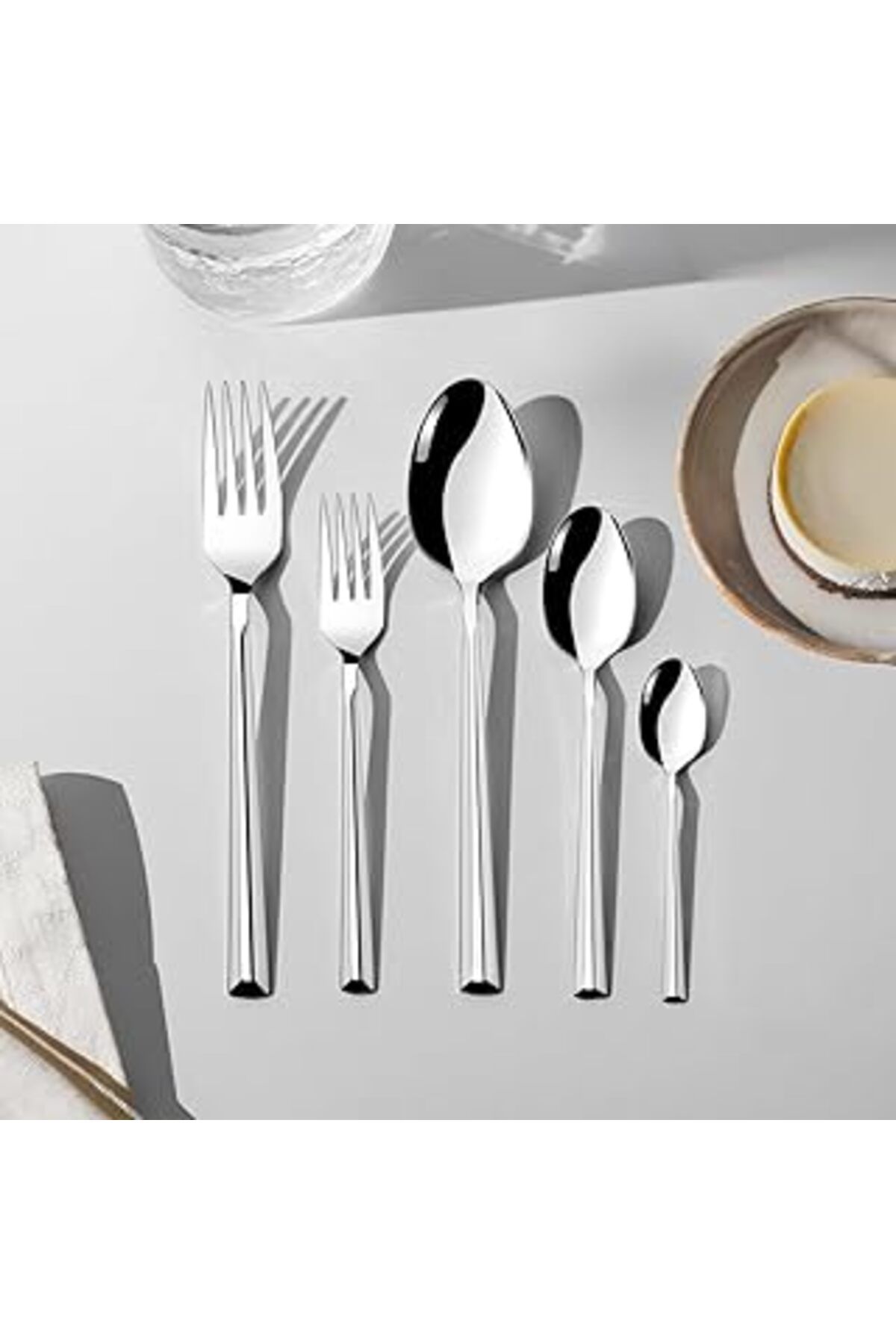 Mu Art Ahşap Nehir Milano Sade 6 Kişilik 30 Parça Çatal Kaşık Takımı