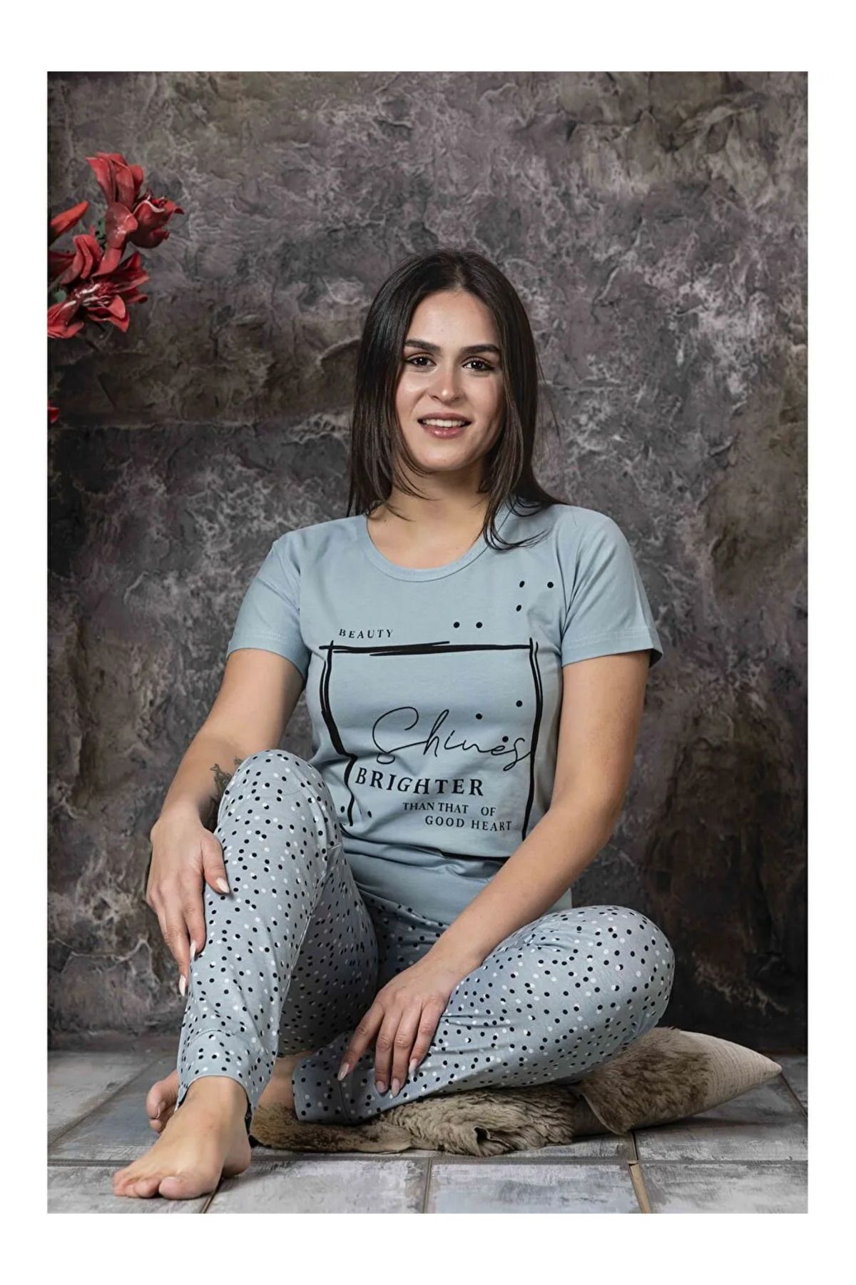 LC Waikiki Bisiklet Yaka Kadın Pijama Takım