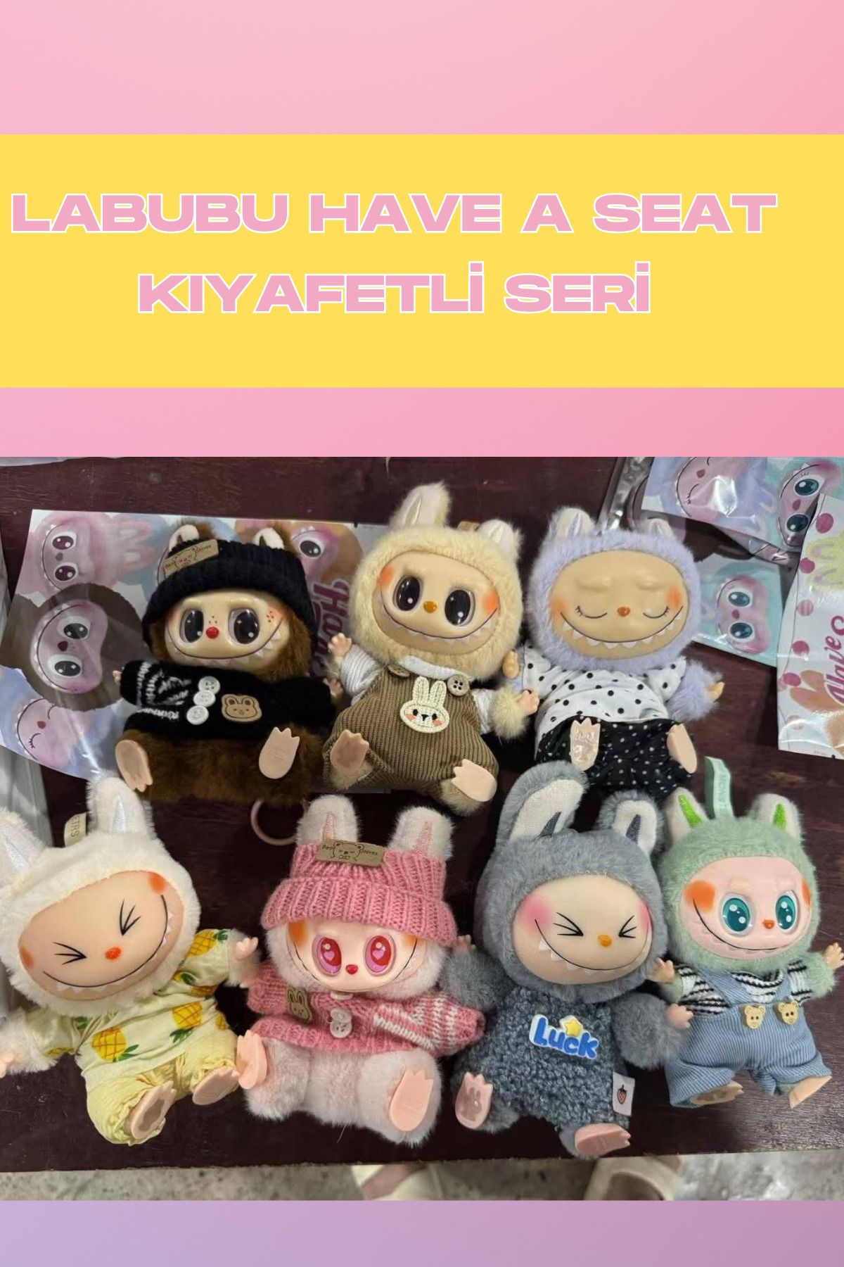 Pop Mart Labubu have a seat kıyafetli seri random renk