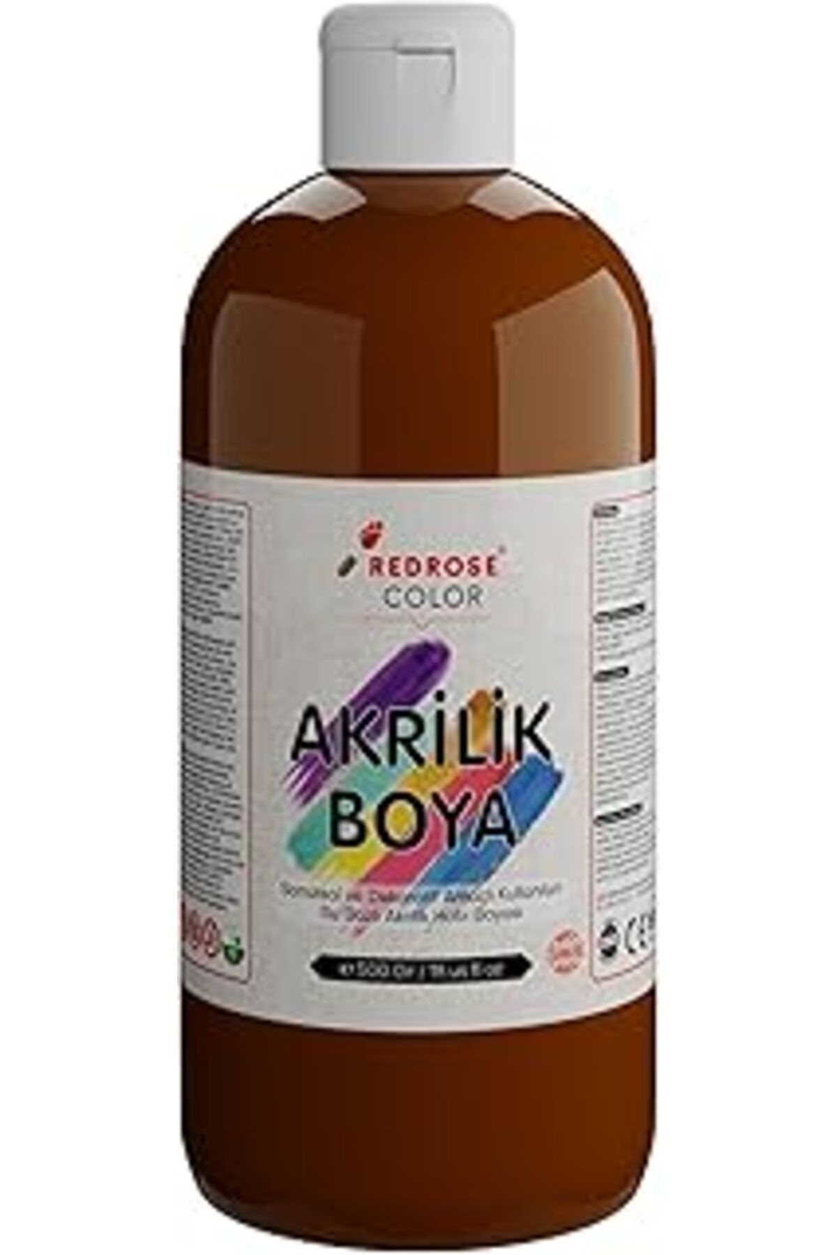 Qedii Red Rose Kahverengi Akrilik Boya 500 Gr
