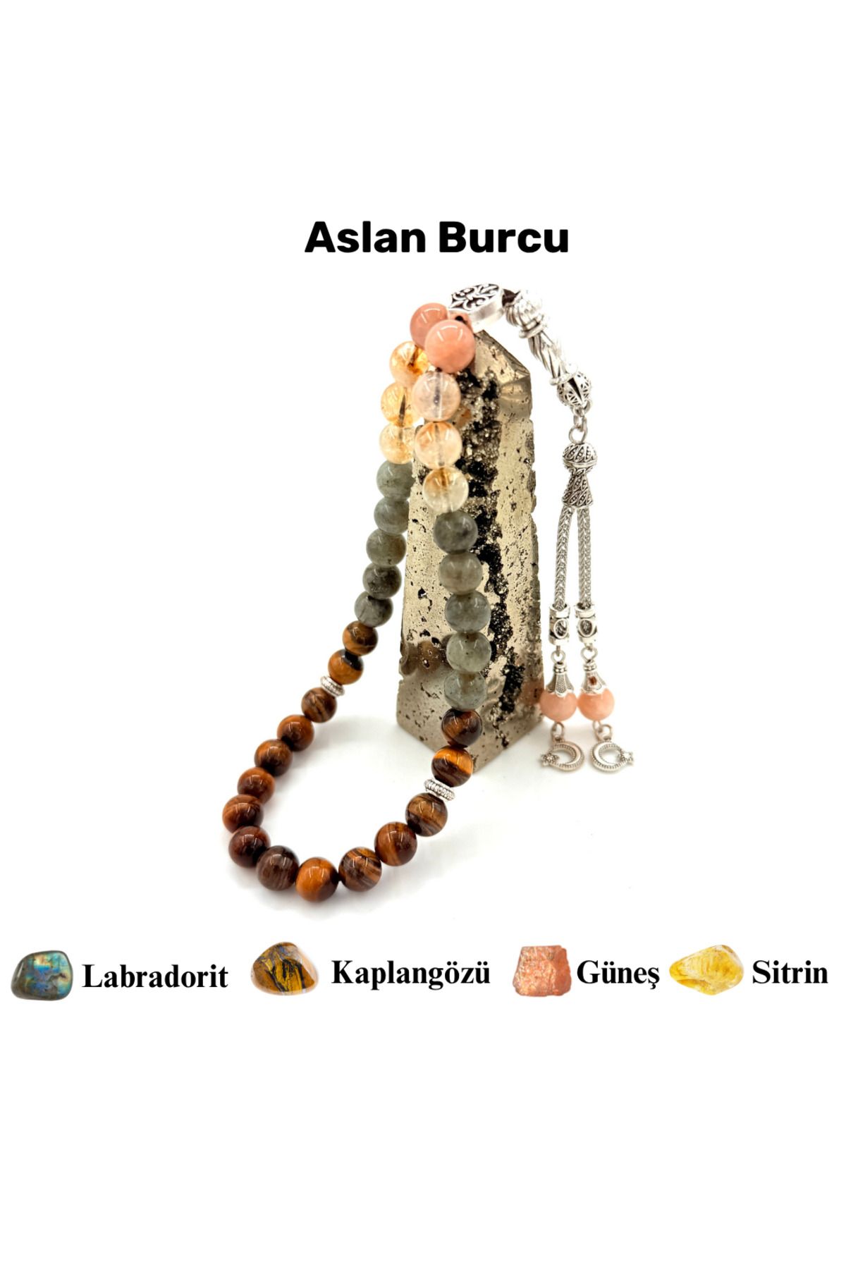 ŞUFAYS Aslan Burcu Doğal Taş Tesbih