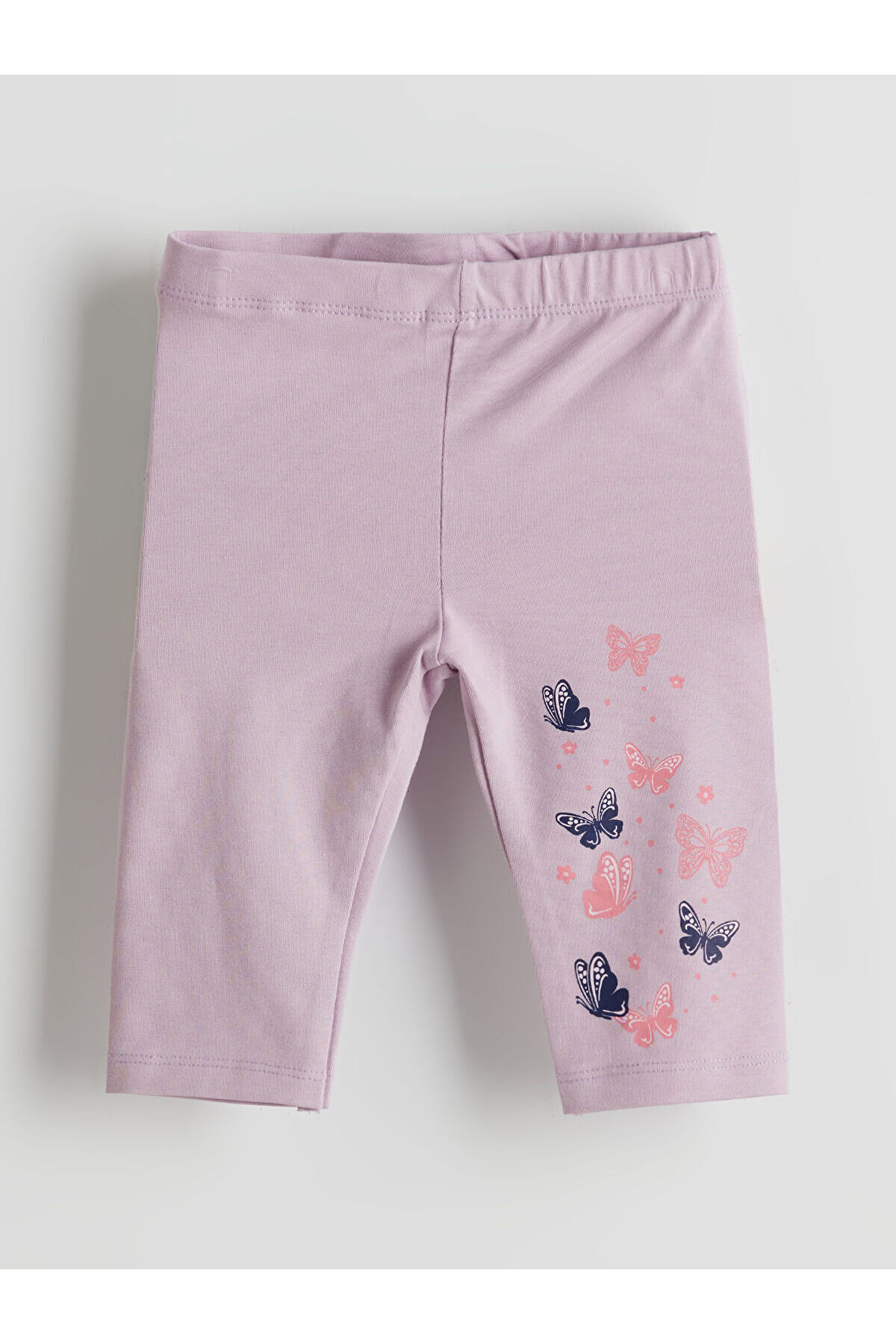 LC Waikiki Meral Collection Lila Beli Lastikli Kız Çocuk Tayt 2'li fotoğrafı 2 (önizleme)