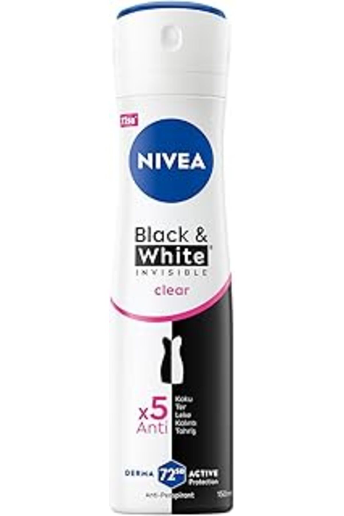 Mu Art Ahşap Kadın Sprey Deodorant Black&White Invisible Clear 150Ml, 72 Saat Anti-Perspirant Koruma