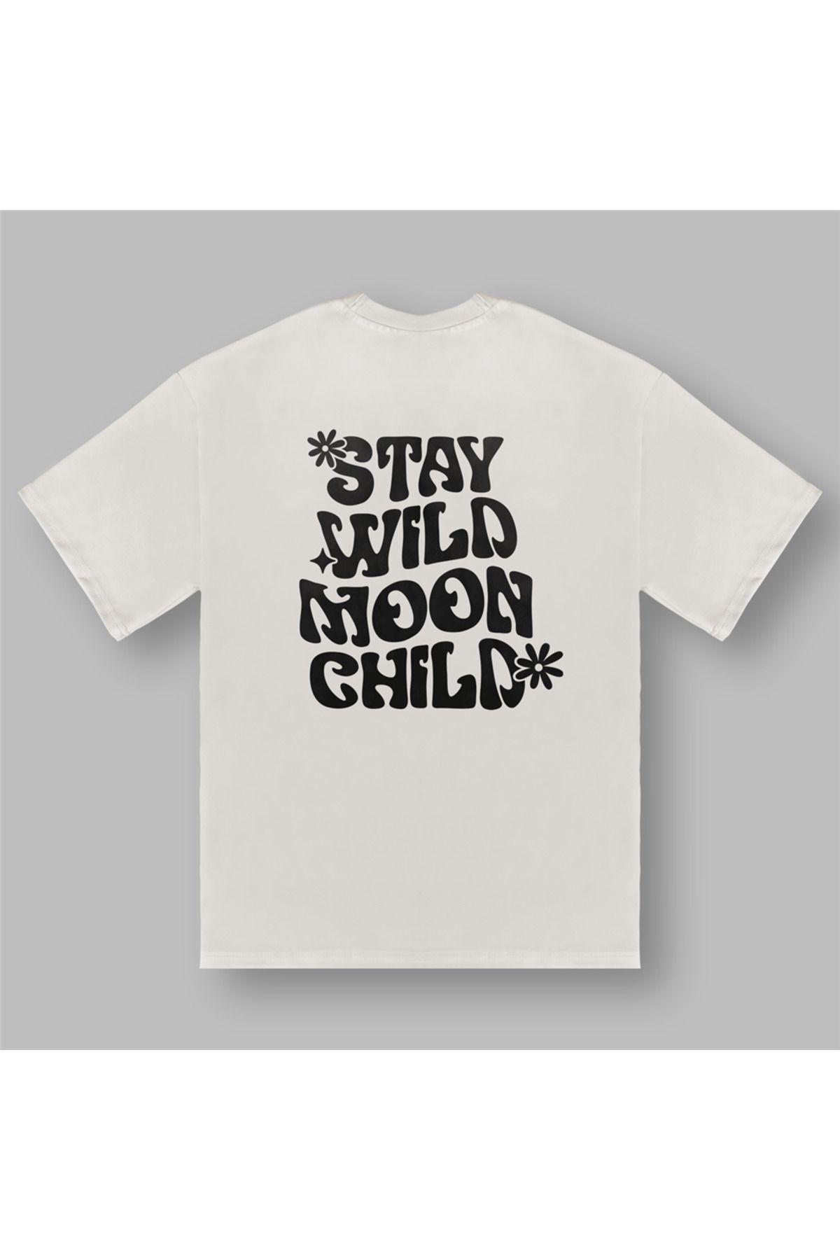 BOYANOVA Stay Wild Moon Child Kadın Oversize Şeker Tişört