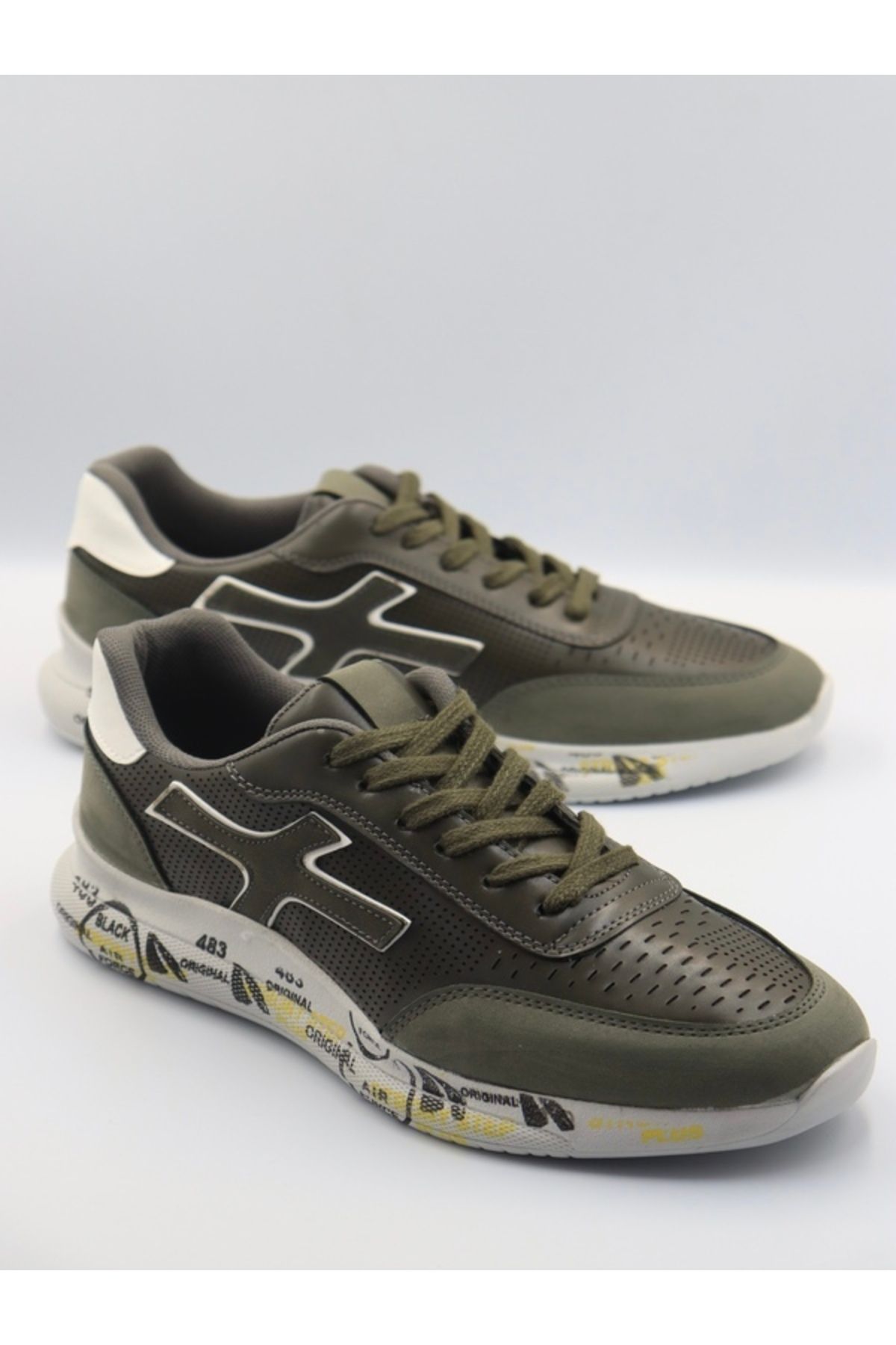 Krest Erkek Sneaker Haki Desenli Ayakkabı