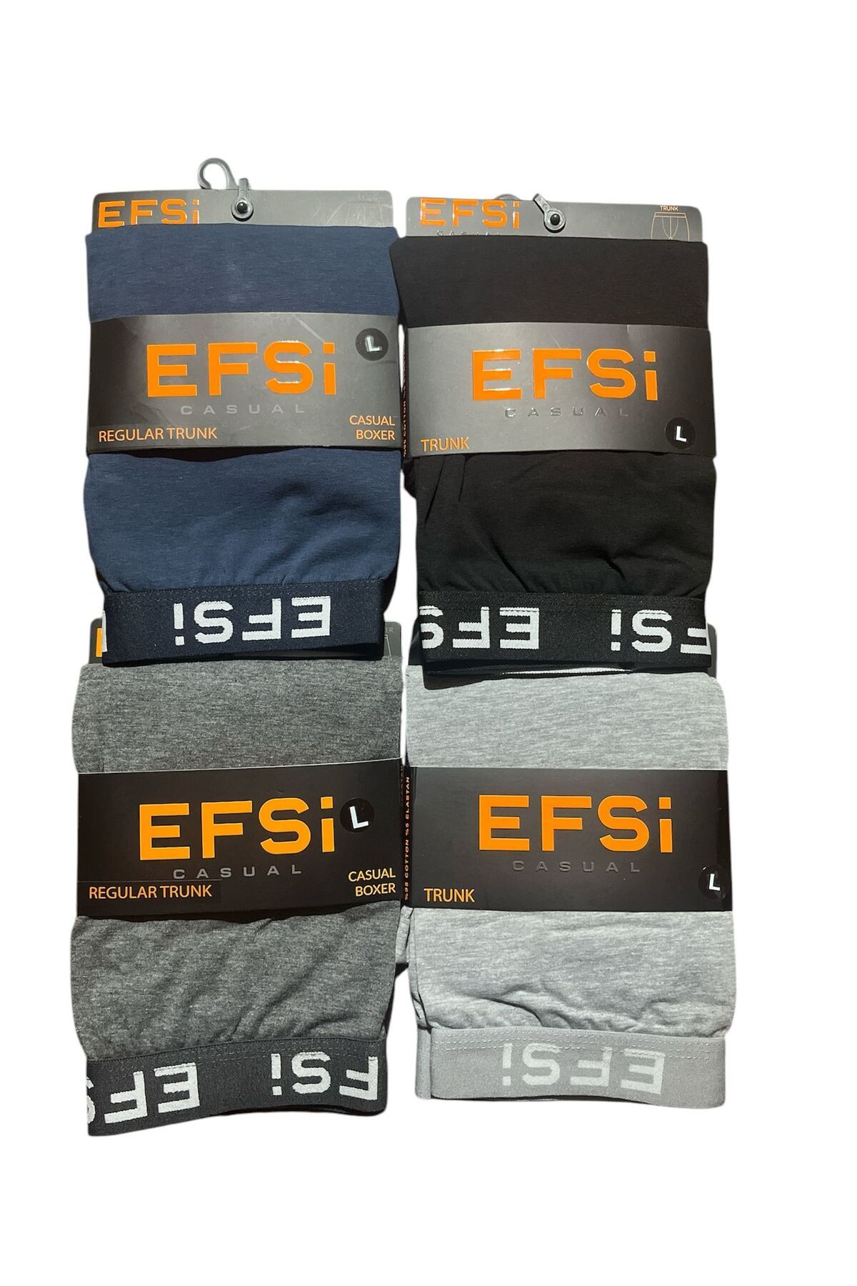 4GEN Efsi Erkek Boxer Düz Renkli 4'lü Paket Asorti