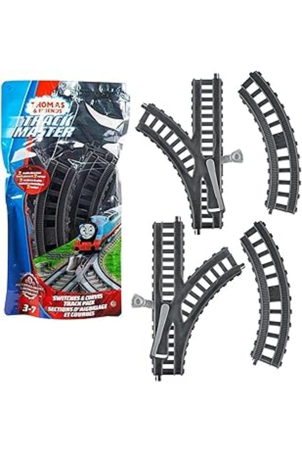 Mu Art Ahşap Thomas & Friends Ek Ray Seti Makasli Ve Kavisli Ray Trenler İçin Ek Yol Seti Makasli Ve K