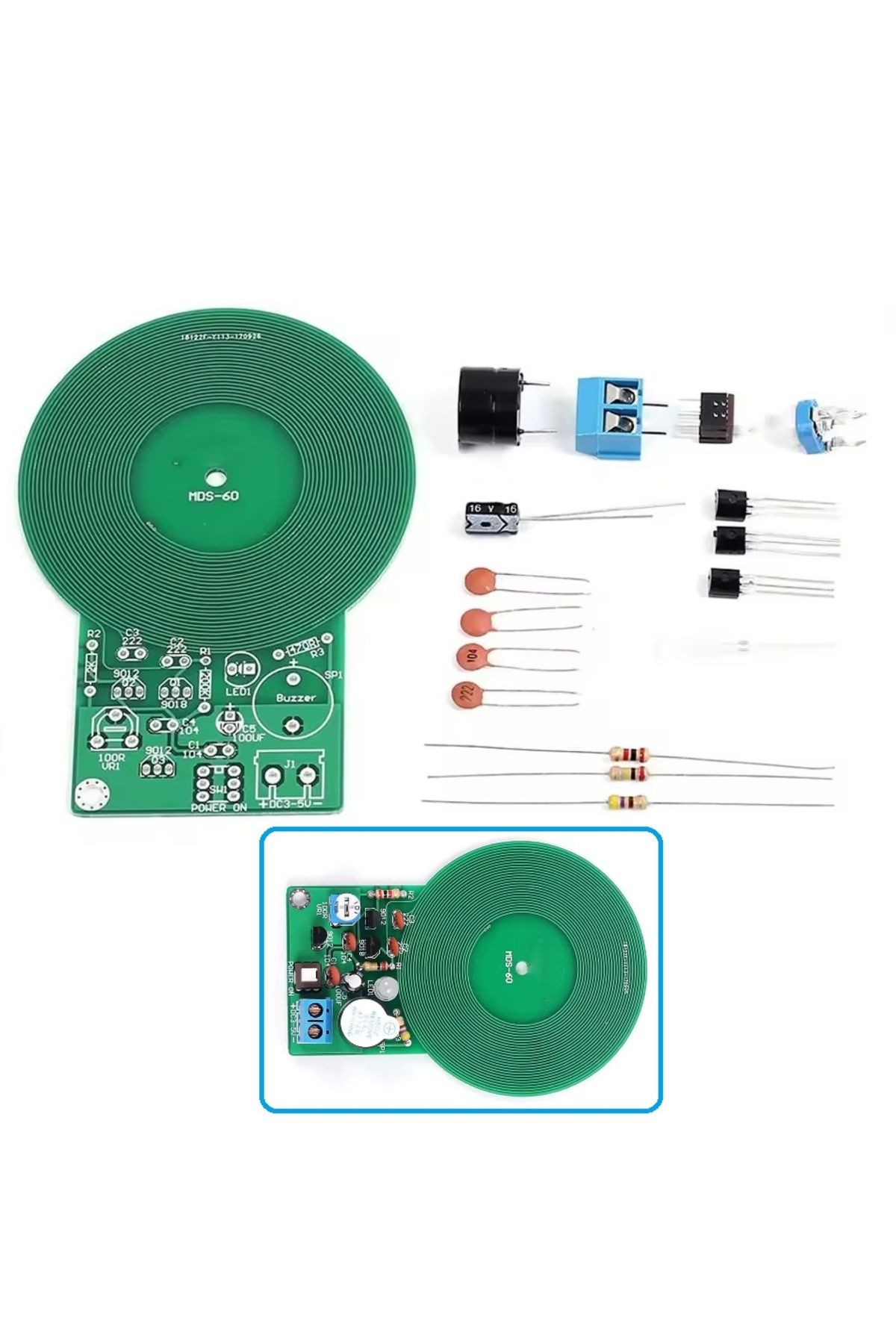 Devre Dünyası DC 3-5V Metal Dedektör 60mm Temassız Sensör Hobi Devresi DIY Lehimleme Kiti - Demonte(Montesiz)