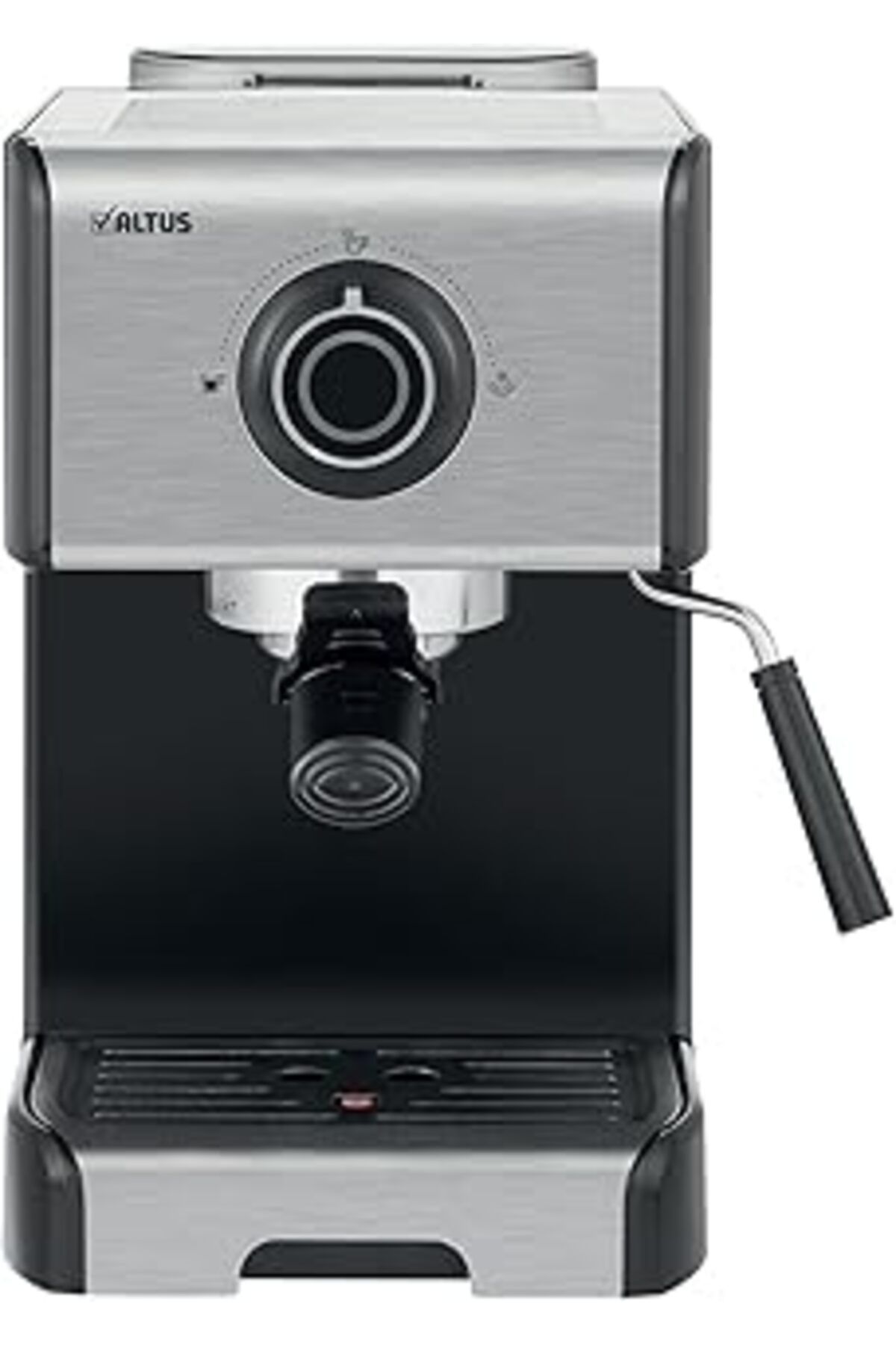 Mu Art Ahşap Altus Al 4933 Es Espresso Makinesi, 1200W, 15 Bar Pompa Basıncı, Gümüş/Siyah
