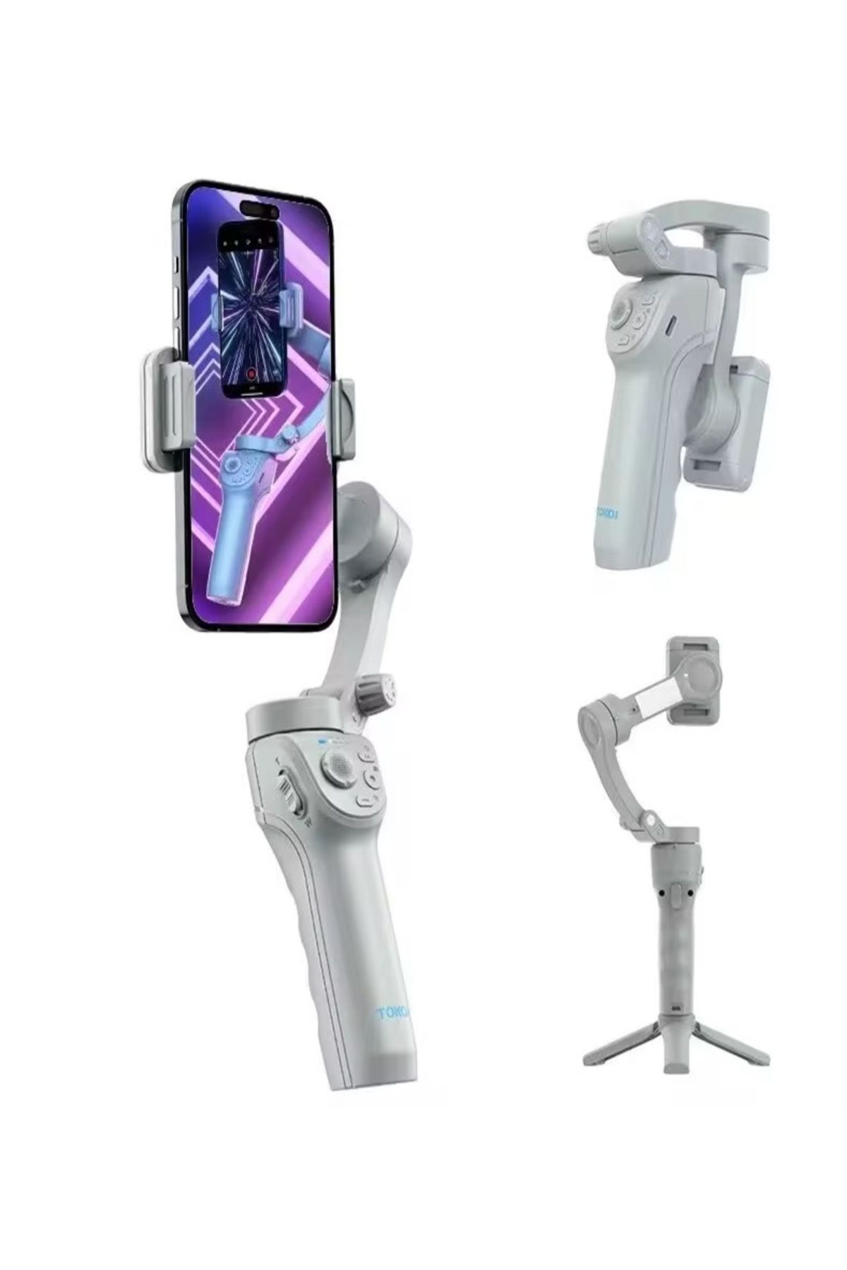 Bubitechh M01 3 Eksenli Akıllı Telefon Gimbal Sabitleyici Taşınabilir Video Vlog, Sinema 360’ Porte