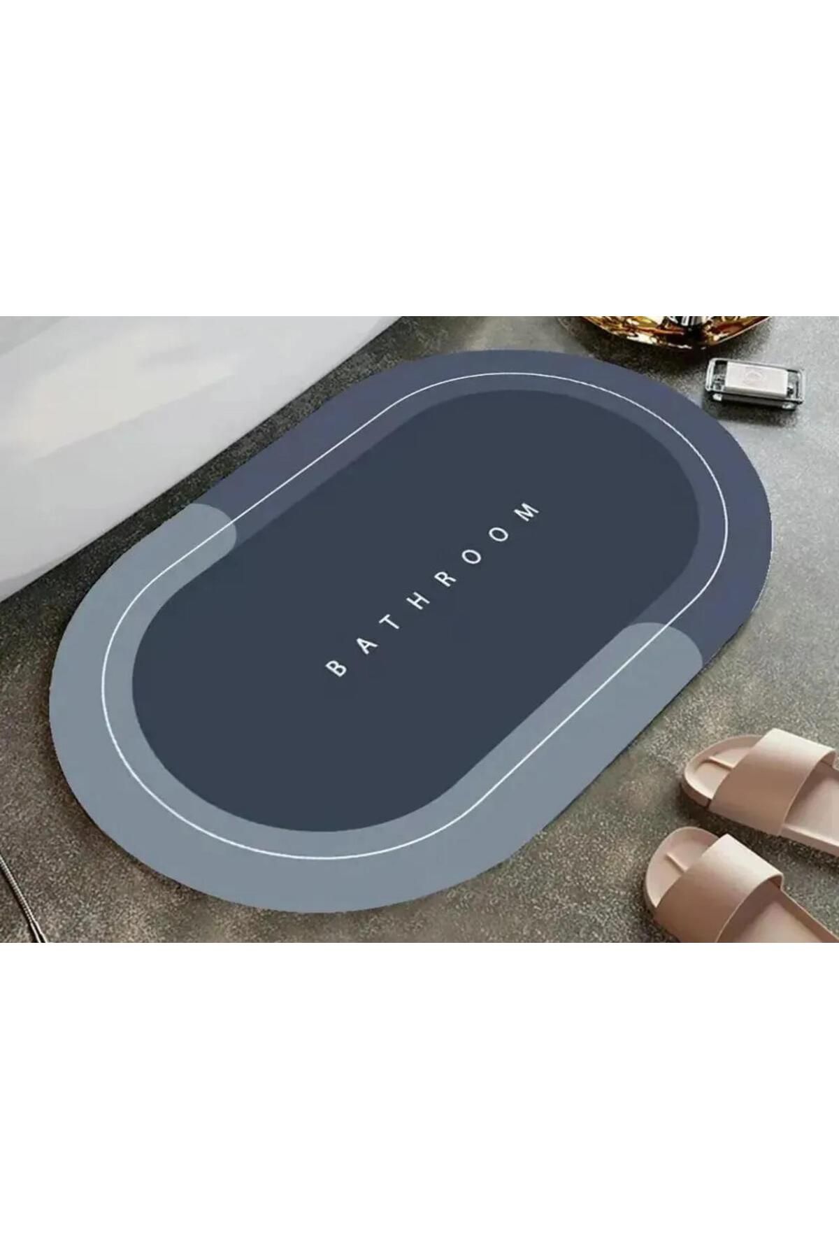 MERTİVAS Sihirli Su Emici Banyo Paspası Kaymaz Taban Abdest Paspası 38x58cm Duş Paspası Banyo Paspası Mutfak