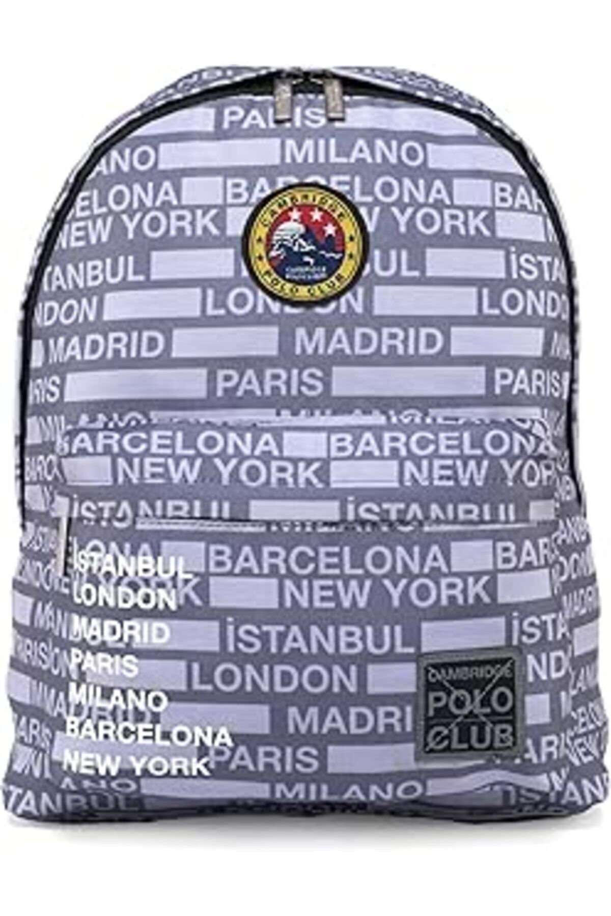Mu Art Ahşap Cambridge Polo Club Cities Ii Ön Cepli Unisex Sırt Çantası Gri
