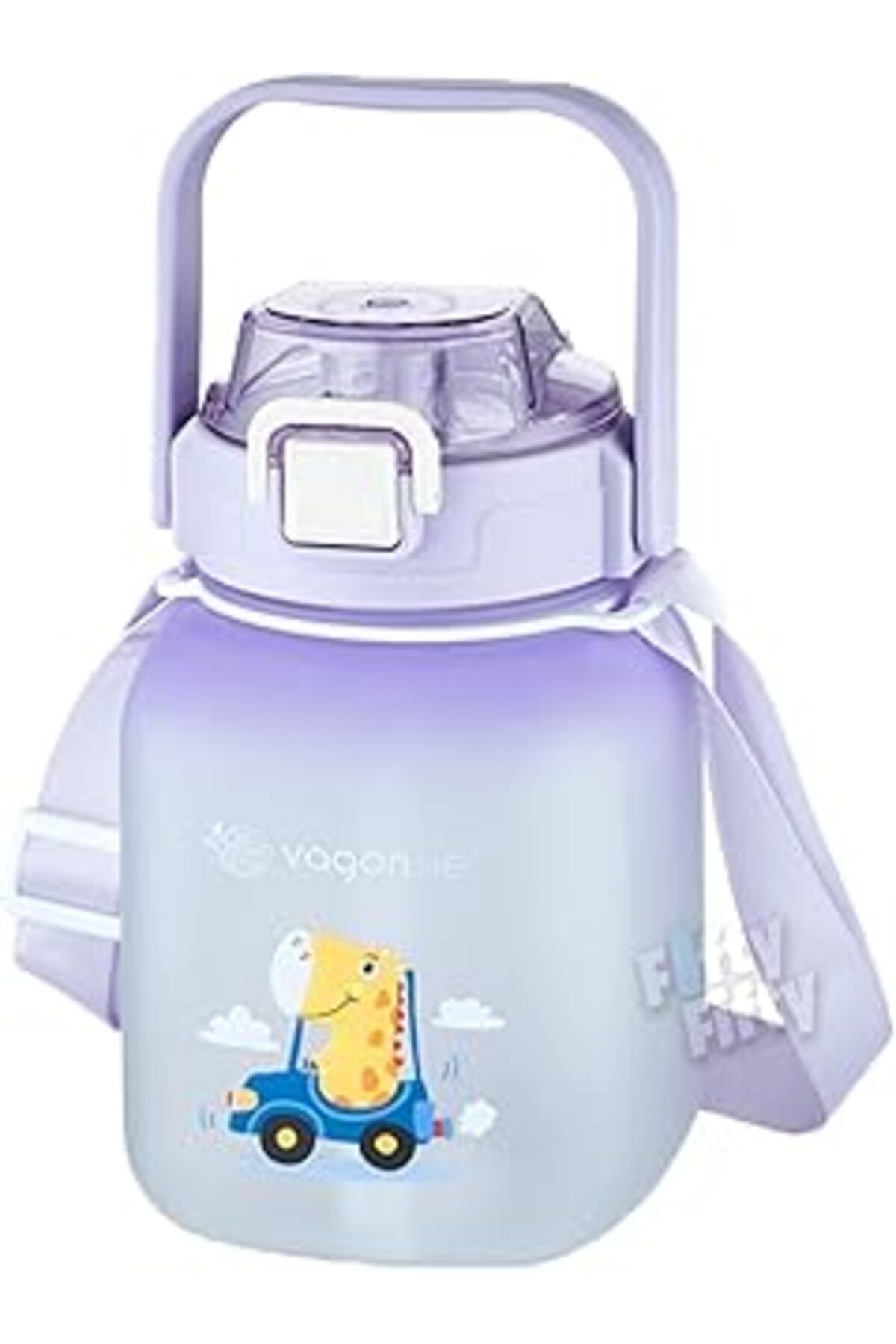 TBSProjects Vagonlife Tritan 1100 Ml Çocuk Askılı-Pipetli/Pipetsiz Kullanım Su Matarası-Çıkartma Hediyeli