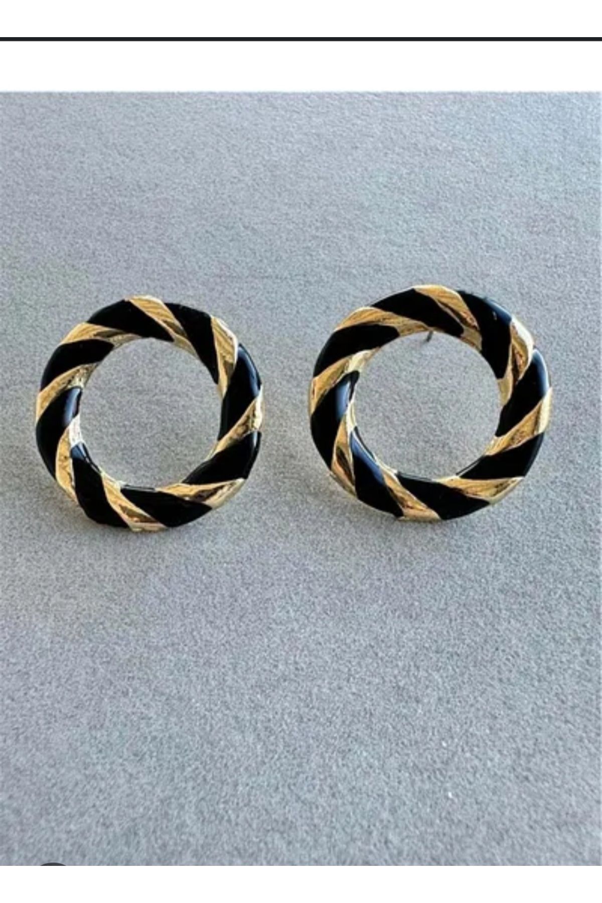 Jewerly Çelik siyah gold küpe