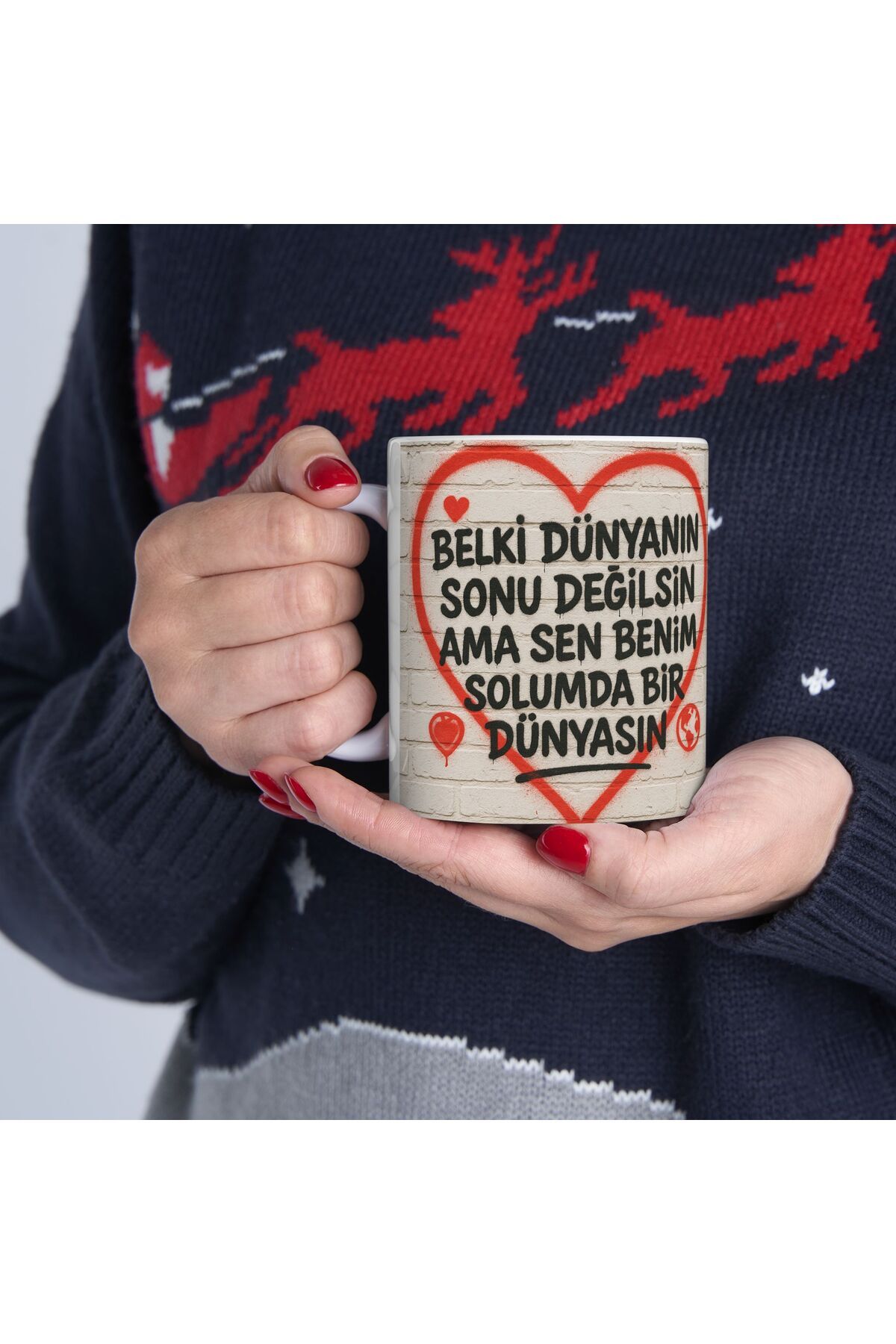 sıradışıhediyem Belki dünyanın sonu değilsin kupa bardak segiliye hediye aşk kupası