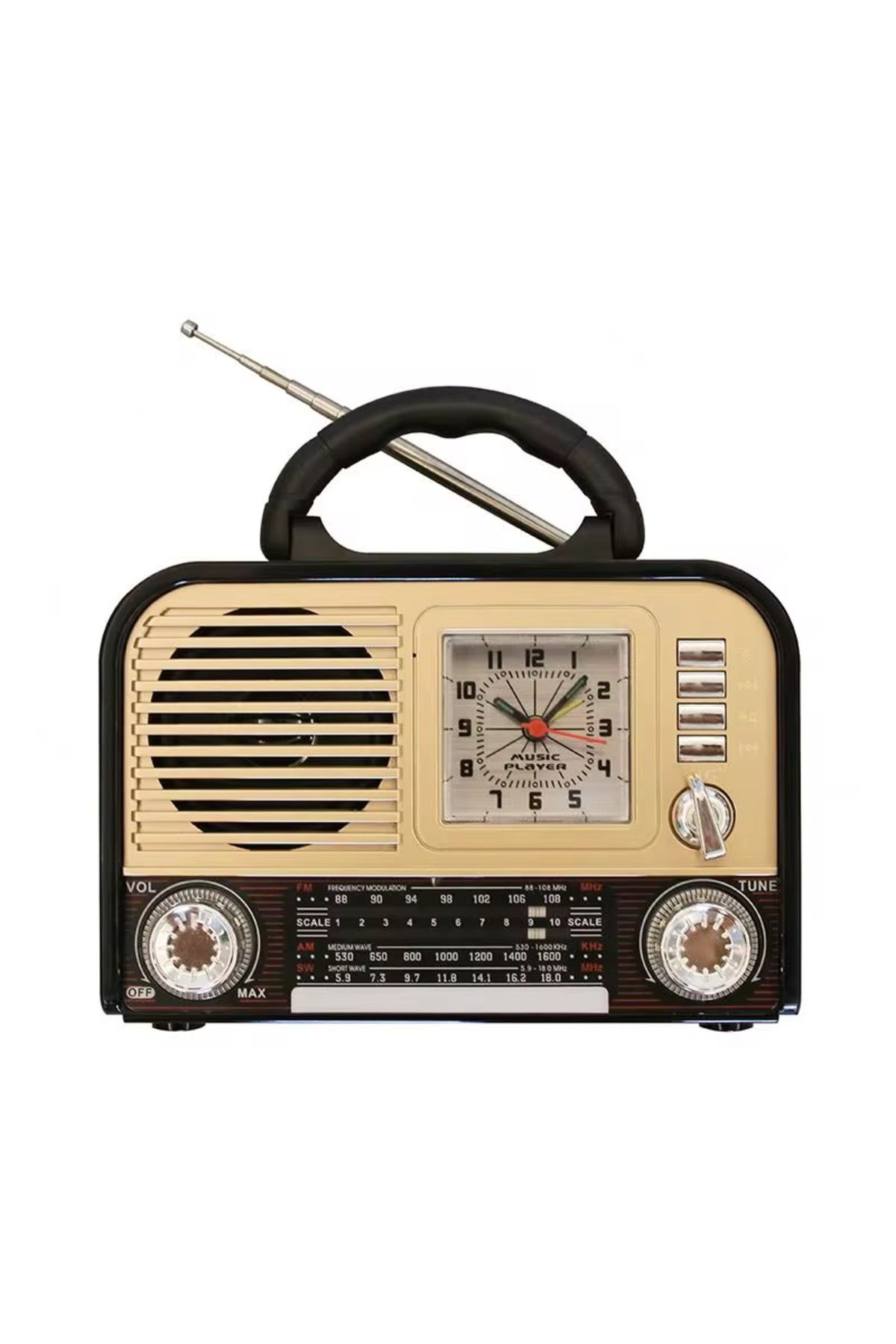 BLOMSTER Everton rt-670 Alarım Saatli Bluethoot Nostajık Radyo Usb Müzik çalar