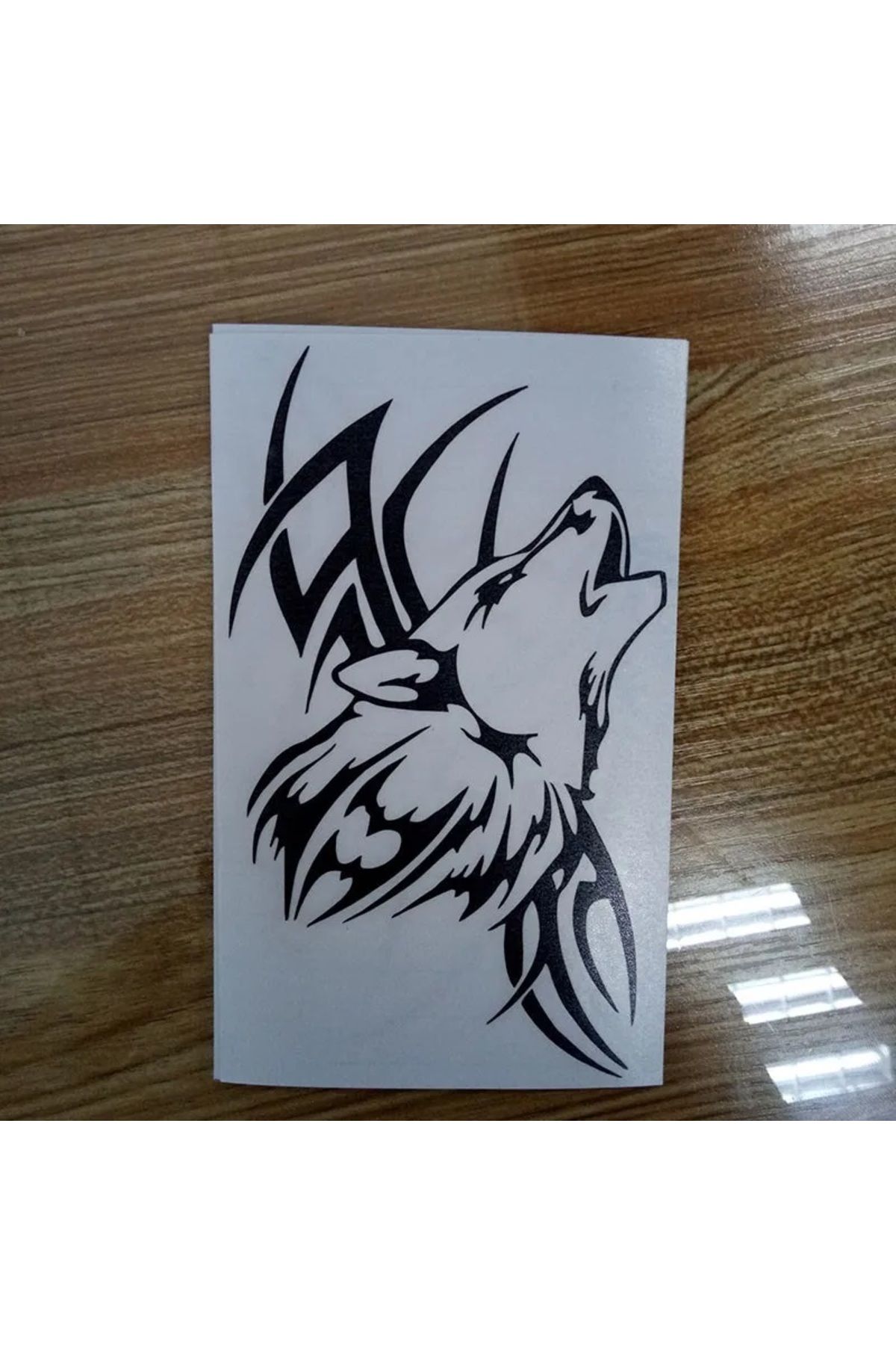 hediyenebak Uluyan Kurt Araç, Araba, Oto, Motorsiklet, Kask, Laptop, Cam Sticker 20x12 cm