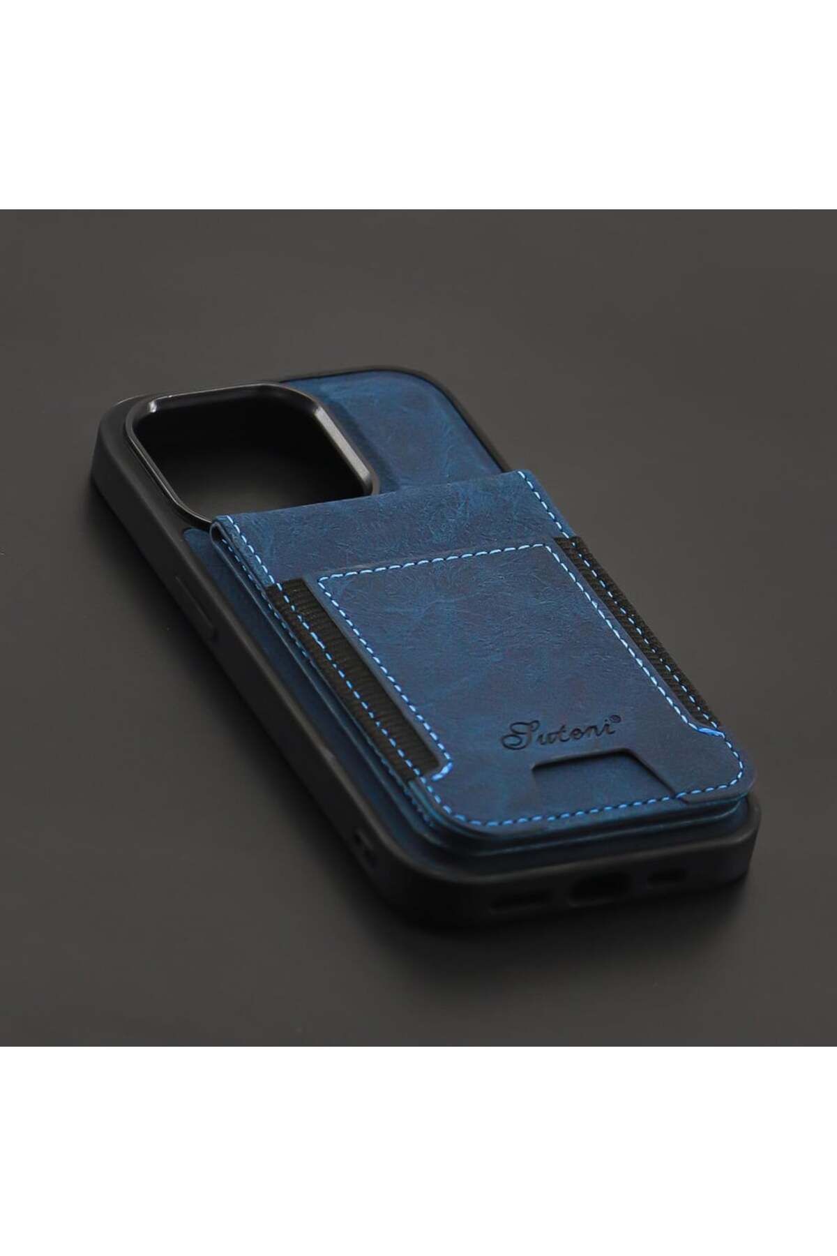 Case&Case iPhone 15 Pro Uyumlu Deri Özellikli Extra Kartlıklı Ve Lens Hediyeli Kılıf