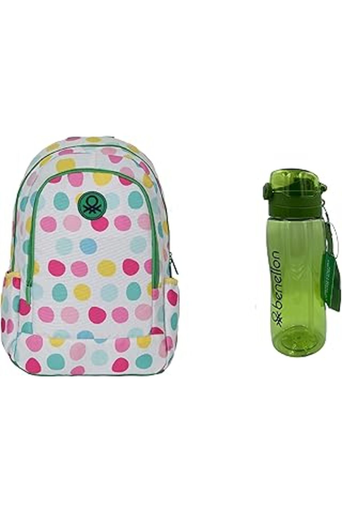 Mu Art Ahşap Kızlara Okul Çantası 70323 + Yeşil 700 Ml Su Matarası - Set