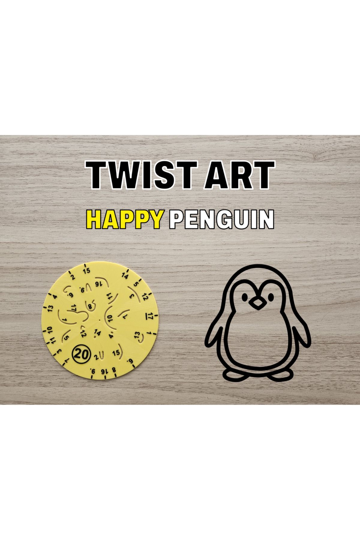 talaşoğlu Twist Art 20 Penguen - Döner Çizim Şablonu