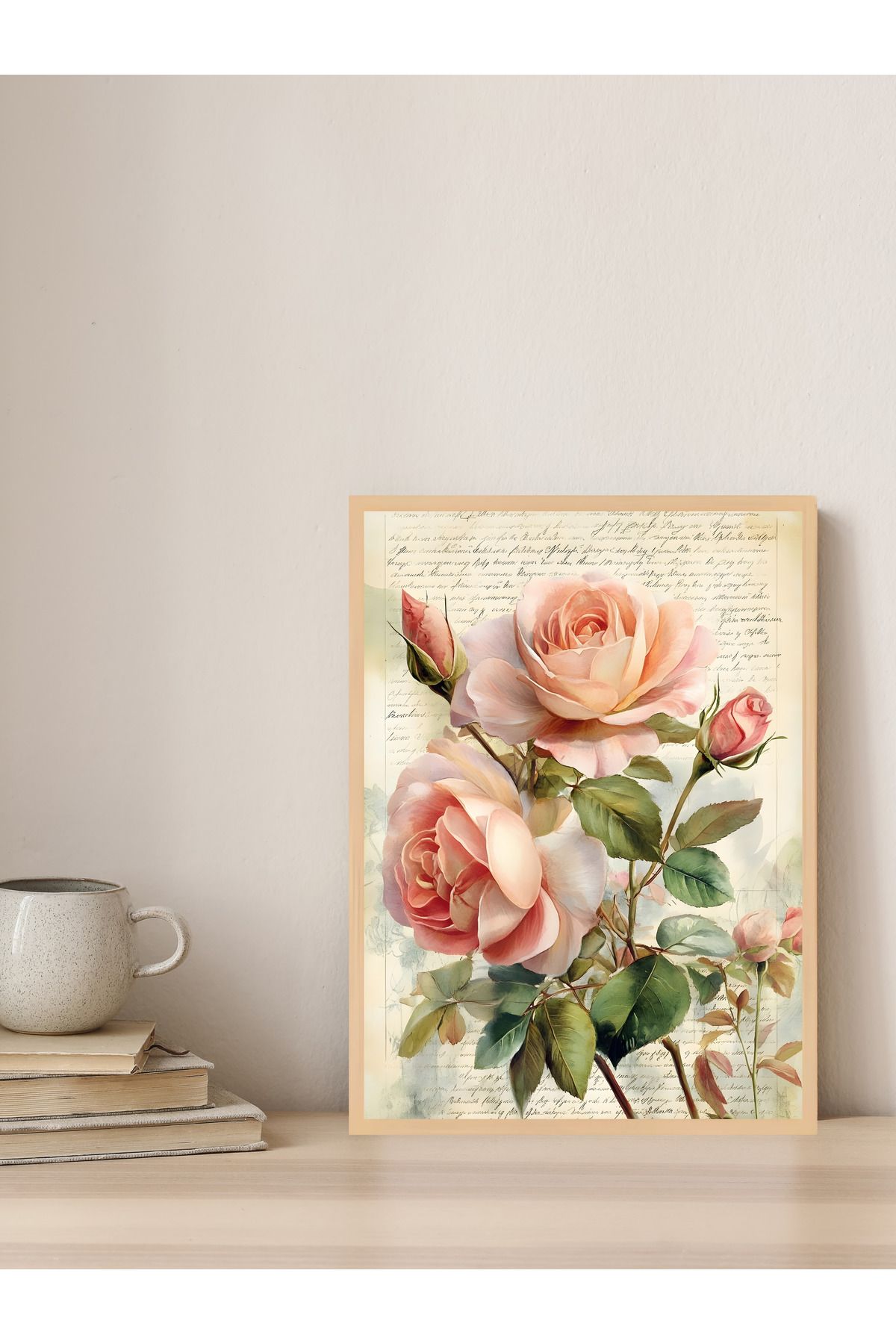 Tuba Decor Tek parça Ahşap Çerçeve Görünümlü MDF Tablo