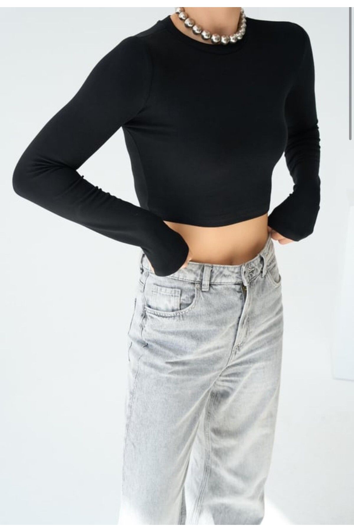 roibyardaözmen Basic Uzun Kollu Body Siyah