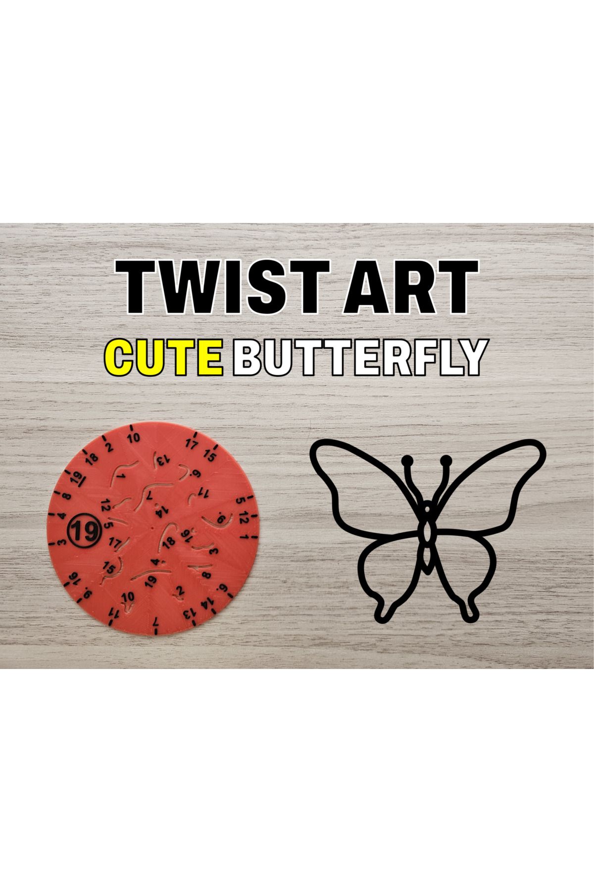 talaşoğlu Twist Art 19 kelebek - döner çizim şablonu