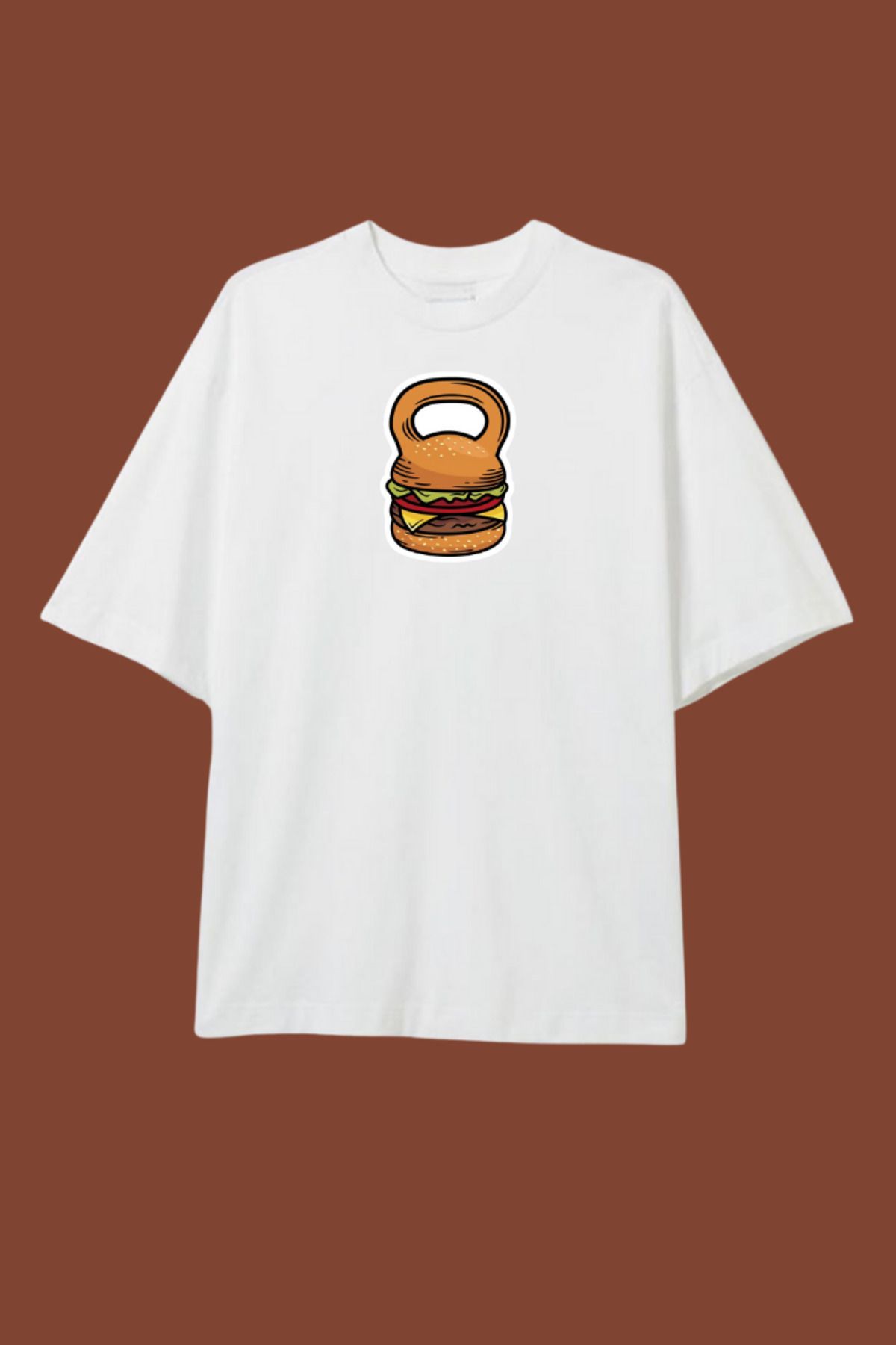 Dupe Design Hamburger GYM Baskılı Oversize T-shirt
