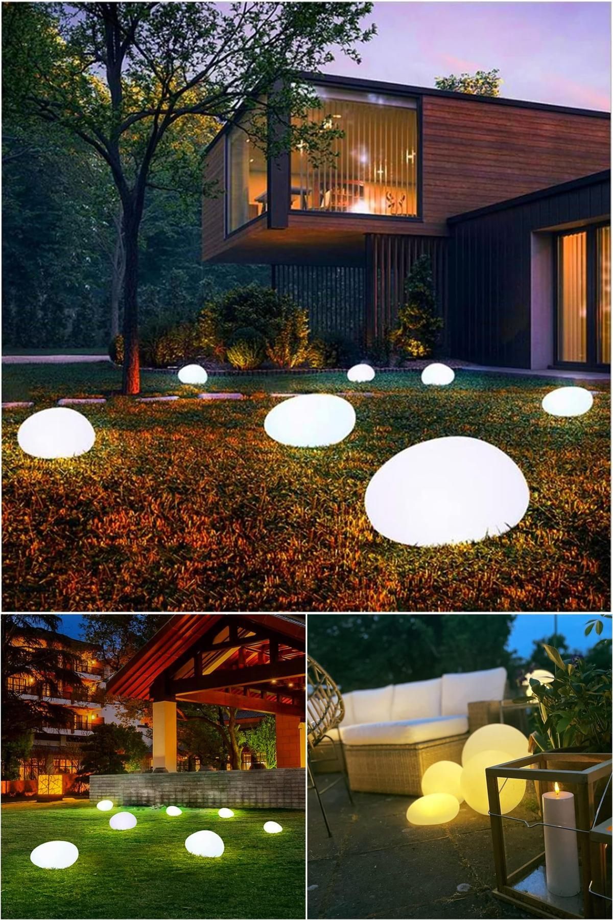 Midday 🔹 2 Adet Su Geçirmez Solar LED Bahçe Lambası – Estetik Taş Tasarımı ile Geceye Sihirli Dokunuş