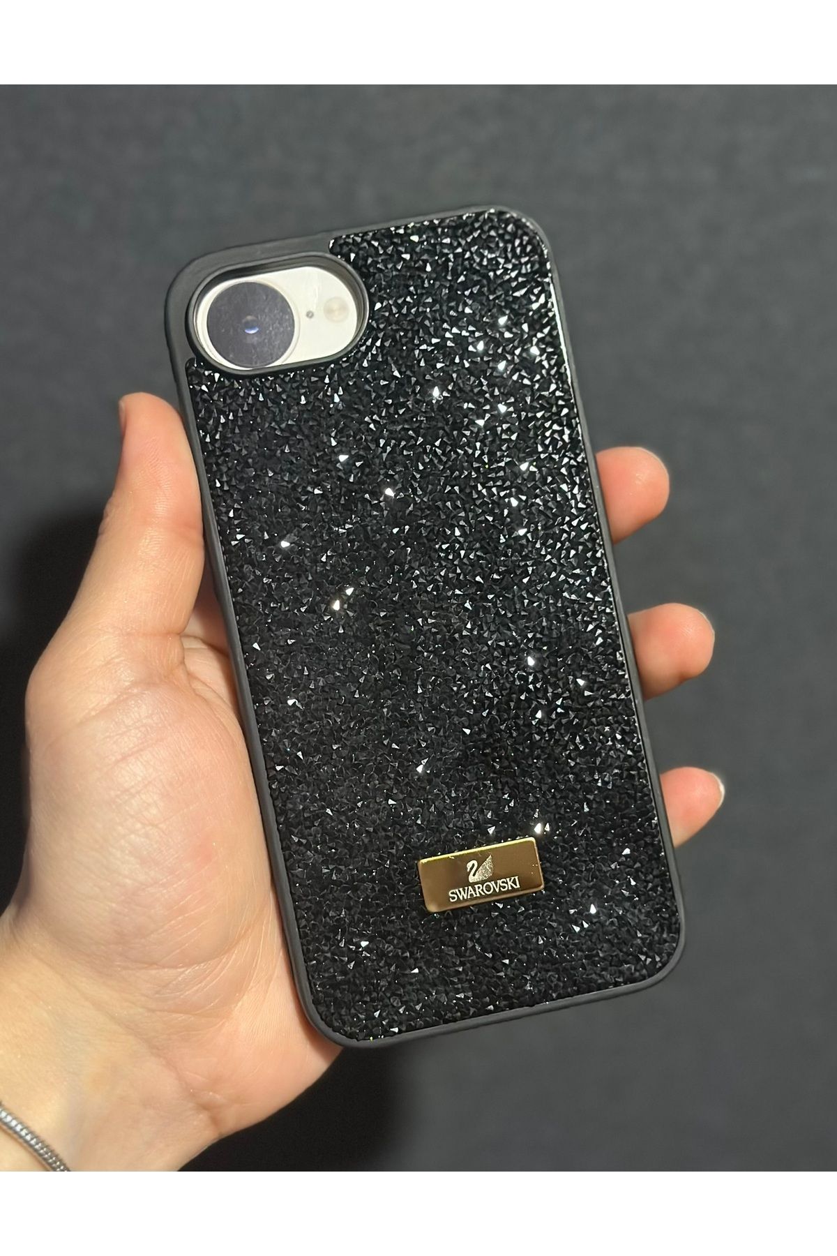 HYPERSOFT Iphone 16e Uyumlu Parlak Pırlanta Taşlı Elmas Işıltılı Lux Swr Kapak Kılıf