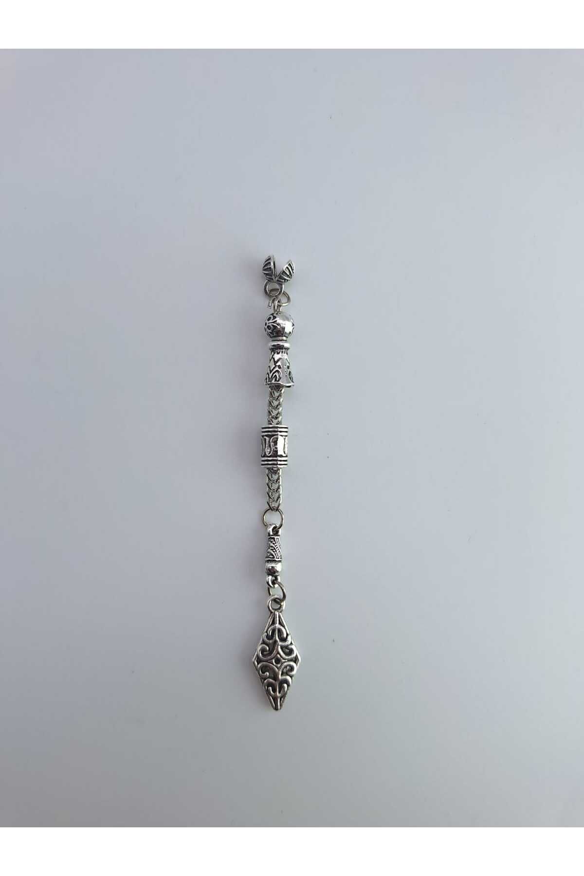 QELA COLLECTION Tesbih Ucu Metal 5 Adet Püskül – Dayanıklı Zamak Döküm – Tesbih Püskülü - Gümüş Görünümlü Püskül