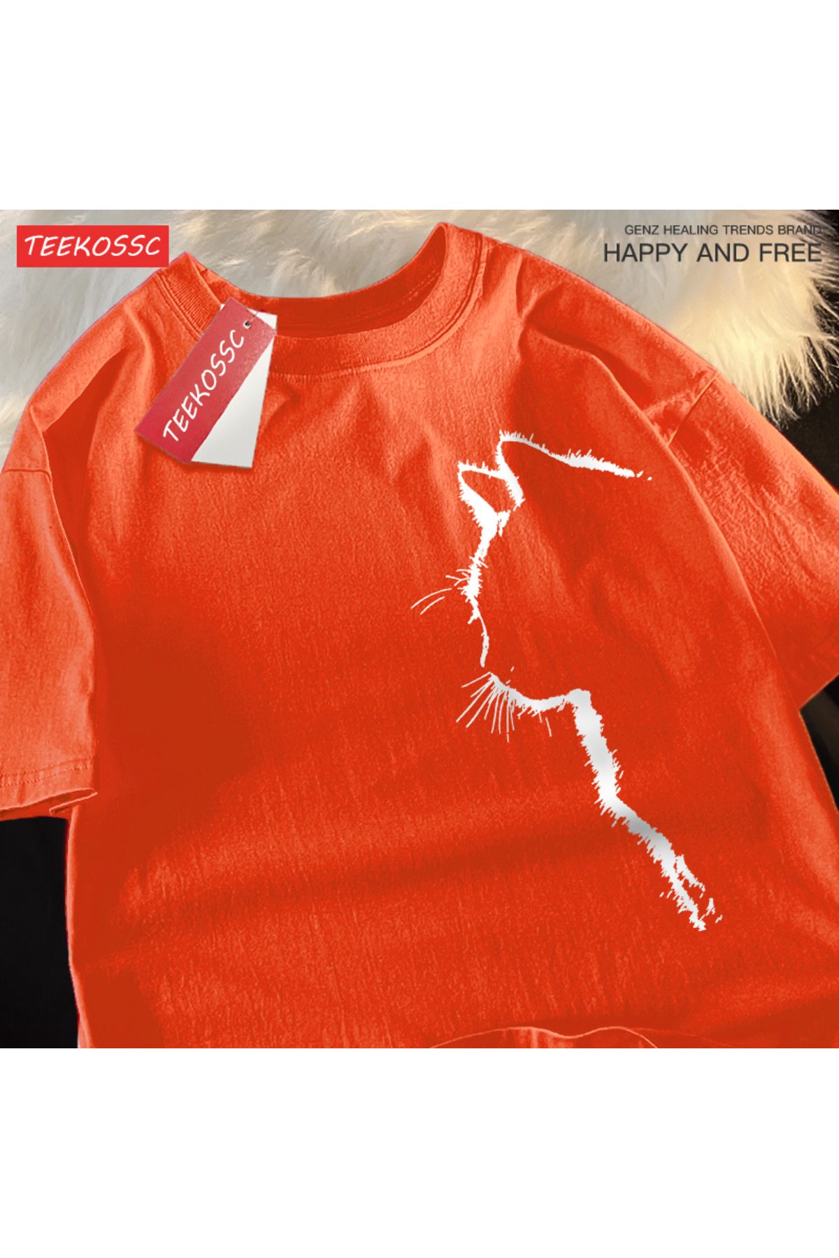 StartMore Y2k Vintage Tişört Tee Kedi profil görünüm eğlenceli