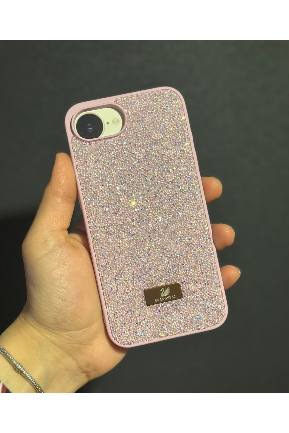 HYPERSOFT Iphone 16e Uyumlu Parlak Pırlanta Taşlı Elmas Işıltılı Lux Swr Kapak Kılıf