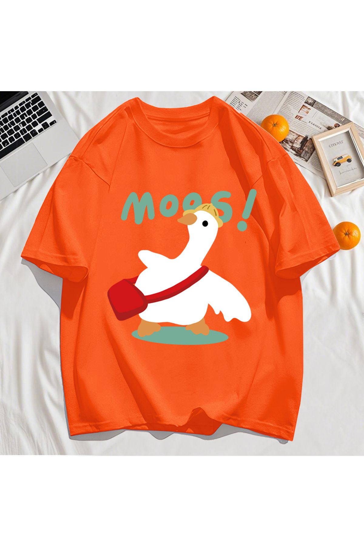 StartMore Y2k Vintage Tişört Tee Sevimli çizimli çanta Ördek Desen