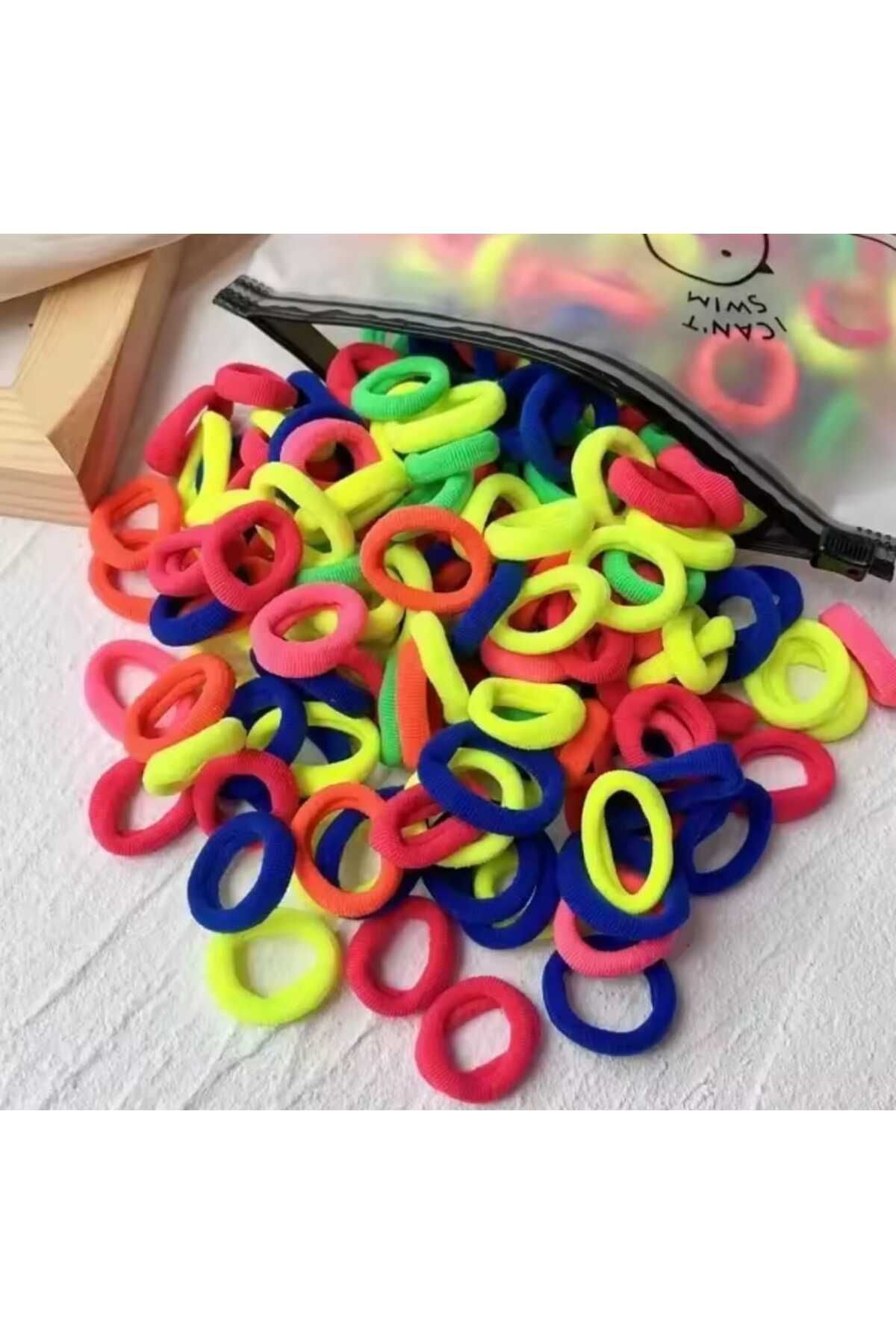 Eva Rose 100 Adet Çantalı lastik toka küçük lastik toka küçük toka minik toka çocuk tokası bebek tokası