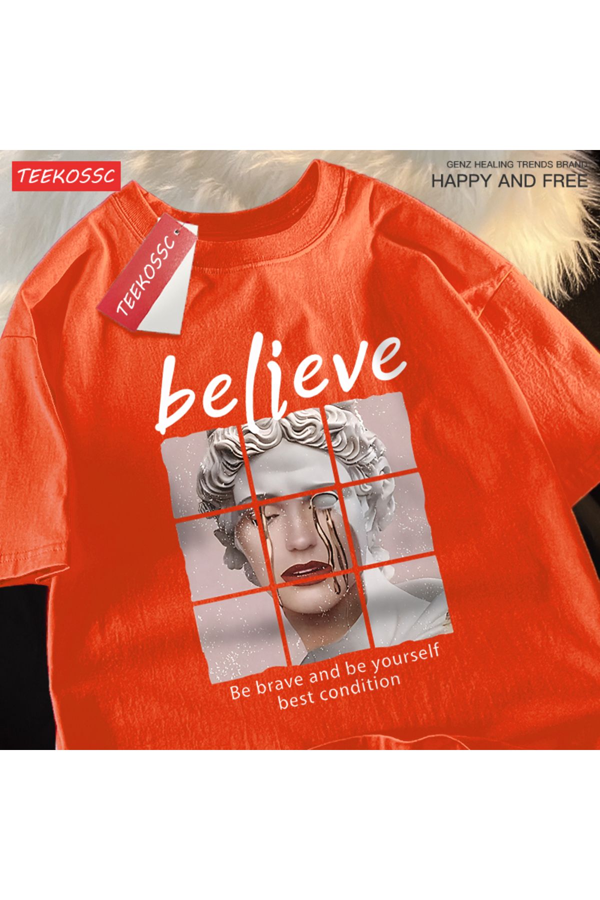 StartMore Y2k Vintage Tişört Tee Cesur olmak ve kendiniz olmak inanıyorum en iyi durumda