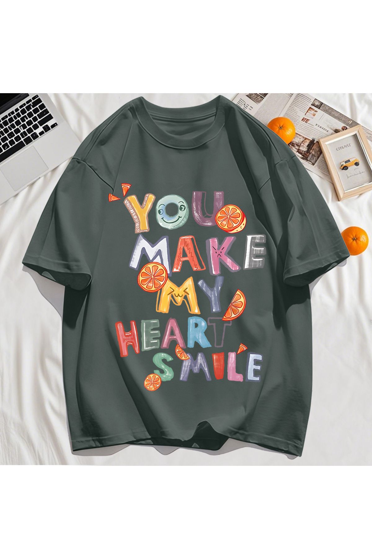 StartMore Y2k Vintage Tişört Tee Sen Kalbimi Yapın Baskı