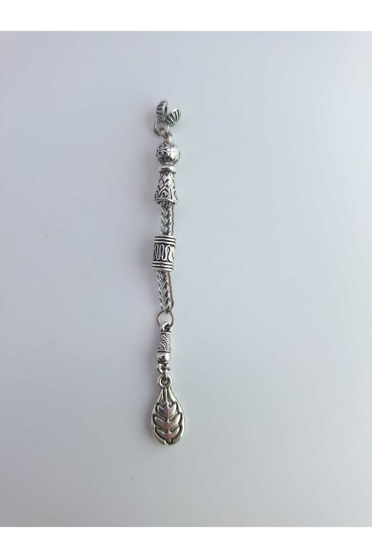 QELA COLLECTION Tesbih Ucu Metal 5 Adet Püskül – Dayanıklı Zamak Döküm – Tesbih Püskülü - Gümüş Görünümlü Püskül