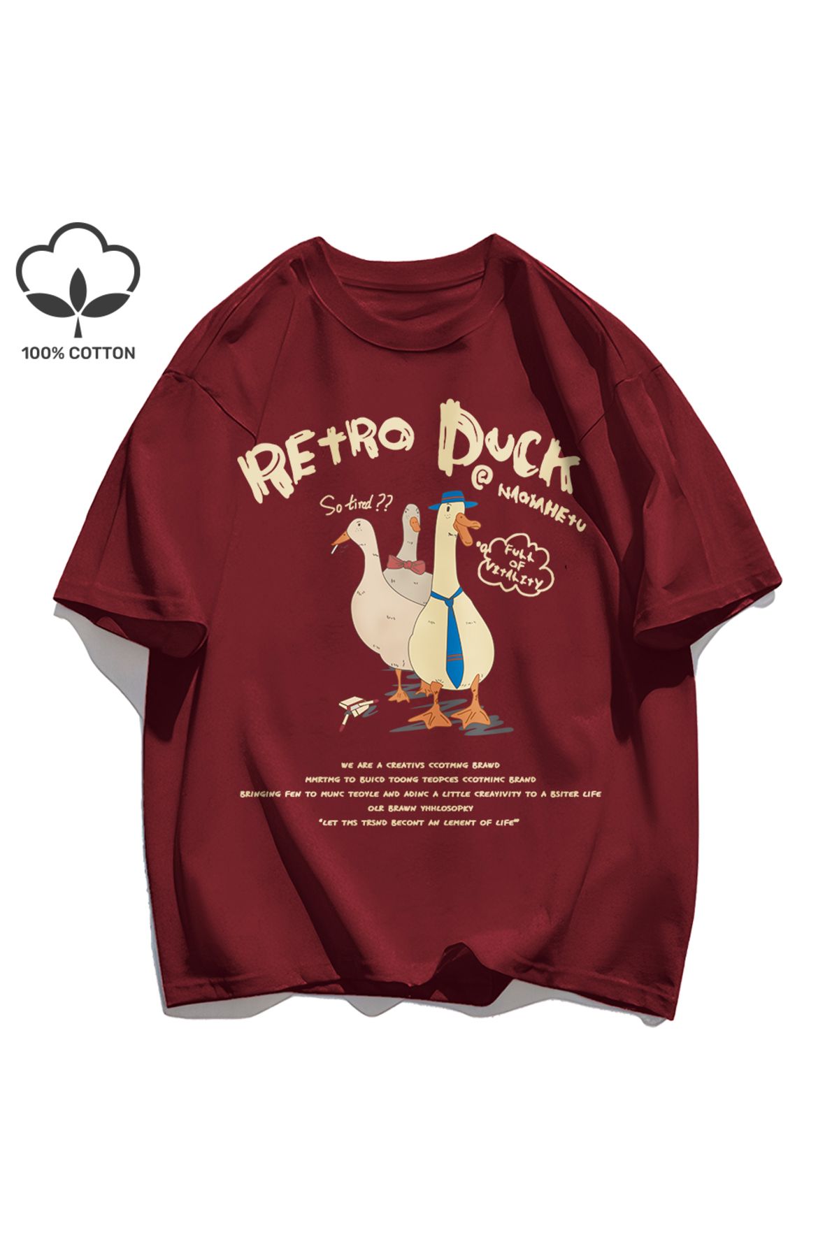 StartMore Y2k Vintage Tişört Tee Retro Ördek Baskı