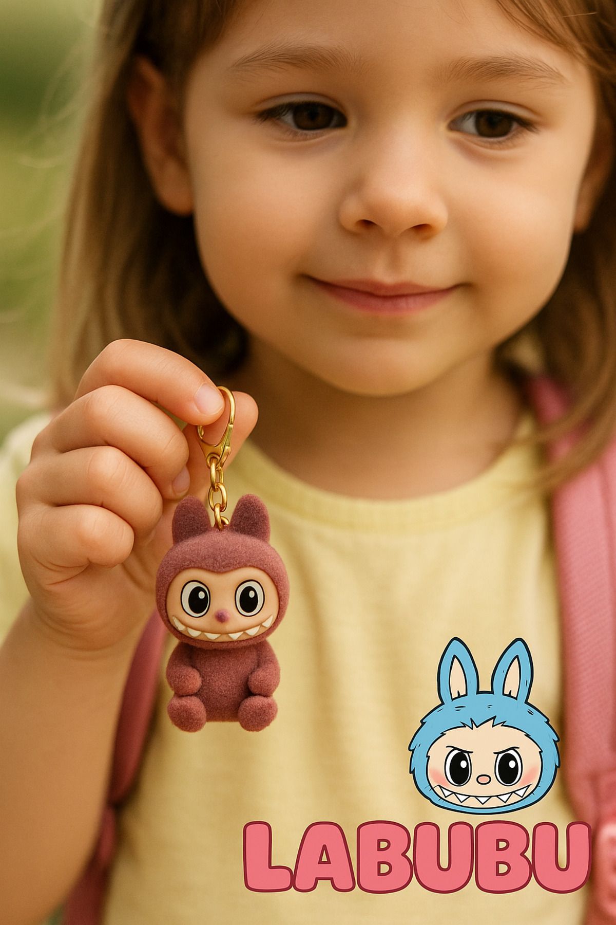 TOYFEST Labubu Peluş Anahtarlık Çanta Şüsü - MODEL 2 - Bordo