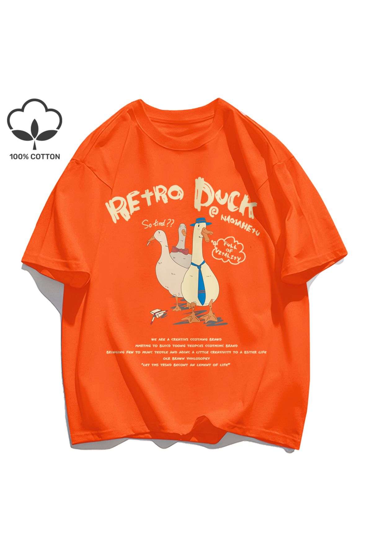 StartMore Y2k Vintage Tişört Tee Retro Ördek Baskı