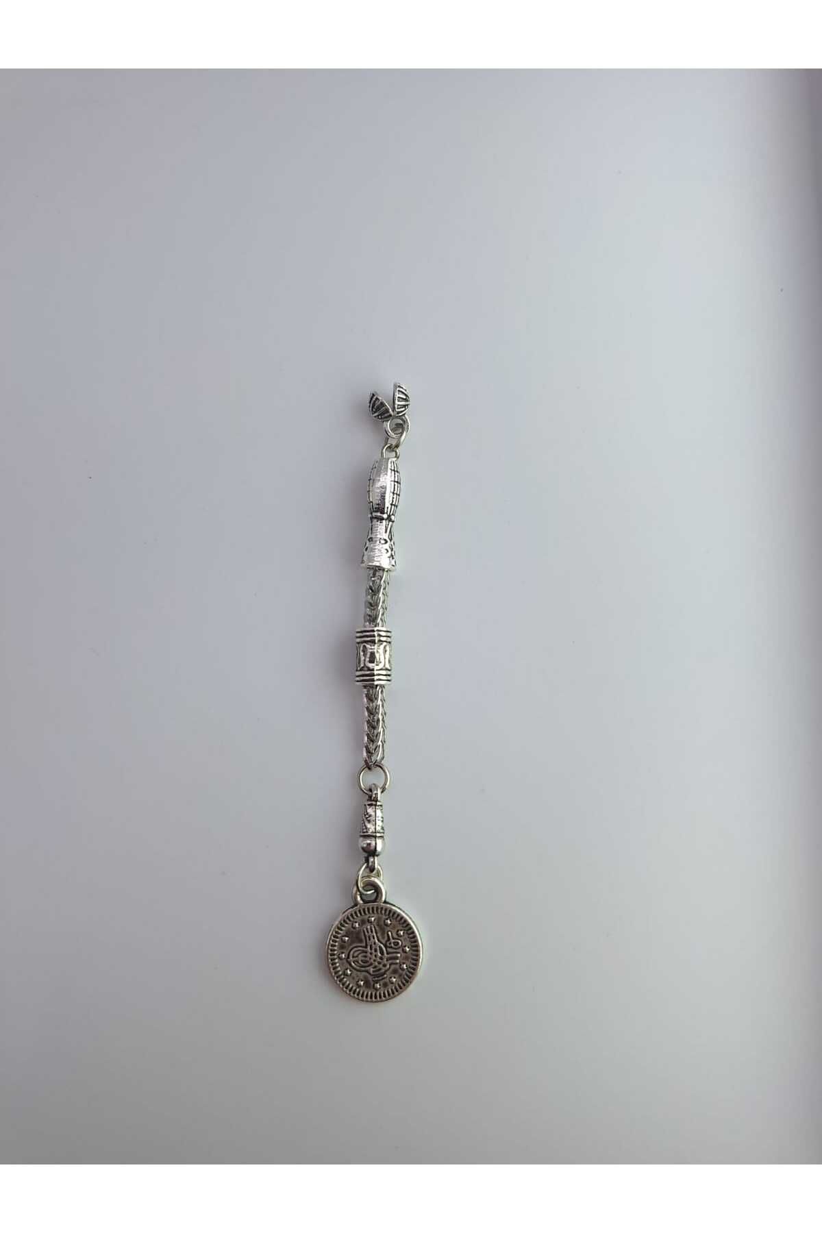 QELA COLLECTION Tesbih Ucu Metal 5 Adet Püskül – Dayanıklı Zamak Döküm – Tesbih Püskülü - Gümüş Görünümlü Püskül