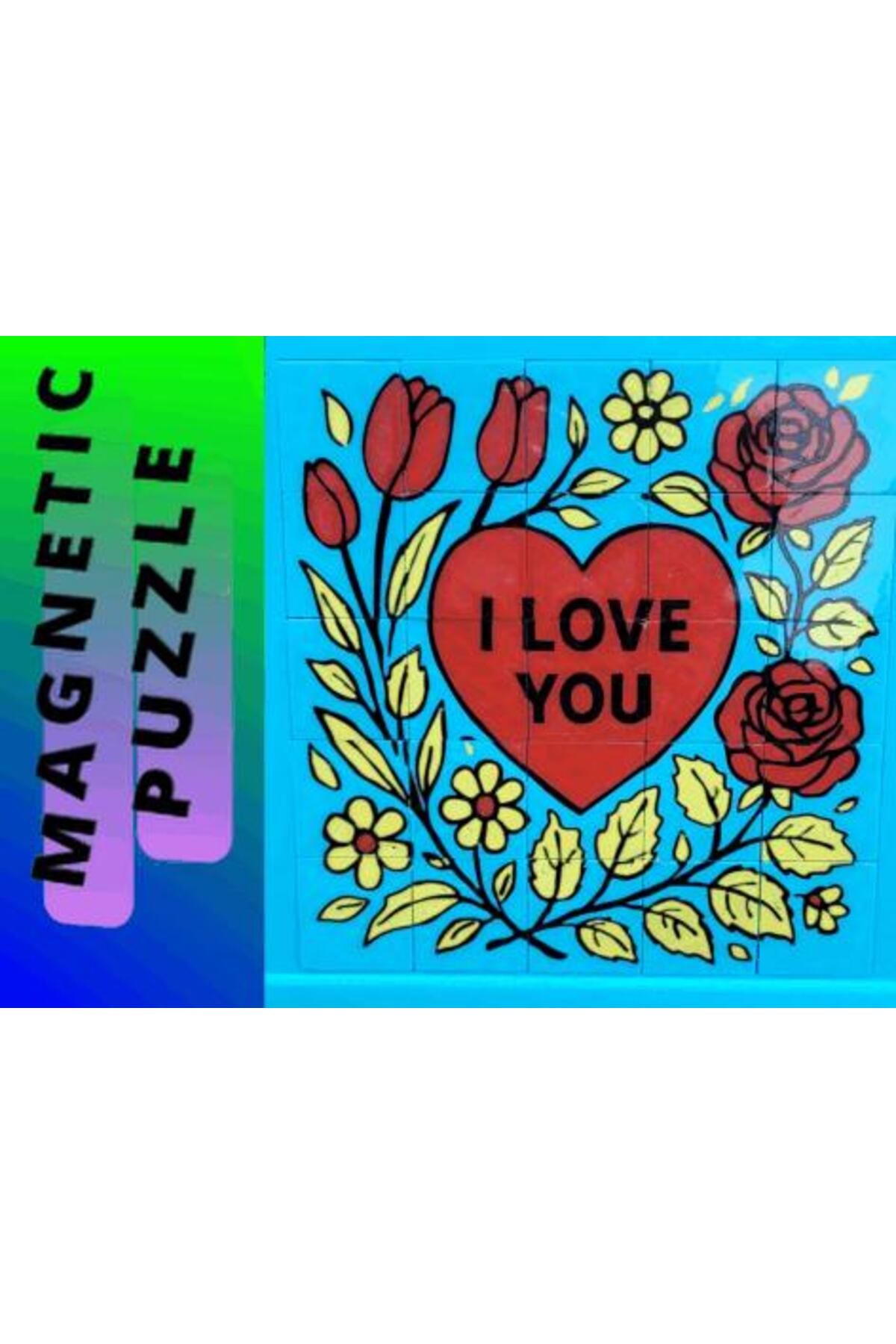 talaşoğlu Kalp grafiğine sahip manyetik bulmaca, "Seni seviyorum"