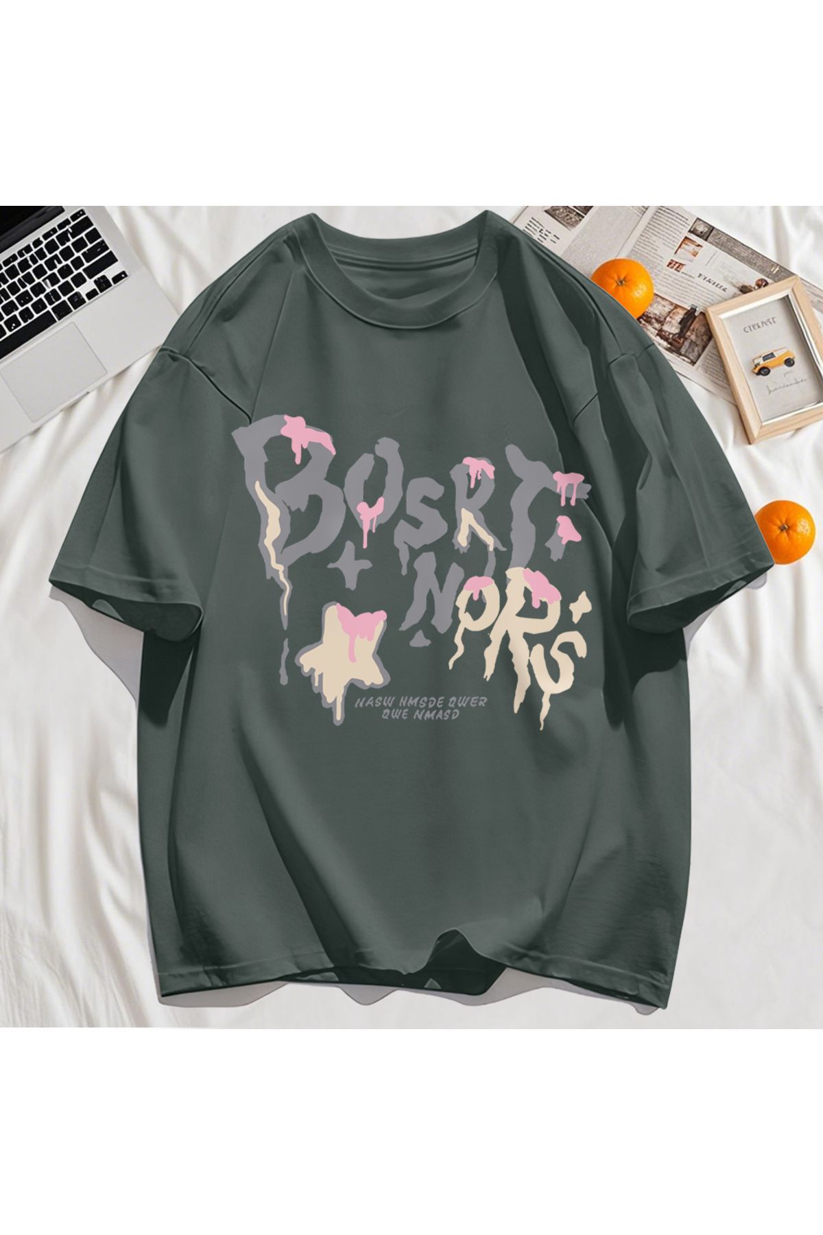StartMore Y2k Vintage Tişört Tee Hash Mektup Bosrt Nqrs Baskı