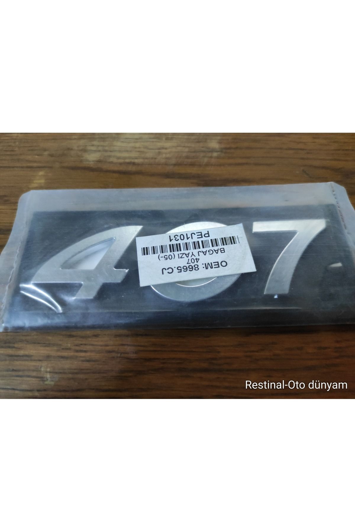 restinal PEUGEOT 407 BAGAJ YAZISI 2005 VE SONRASI YILLAR UYUMLU PEUGEOT 407 ARKA BAGAJ YAZISI 3M 3D KROM rs