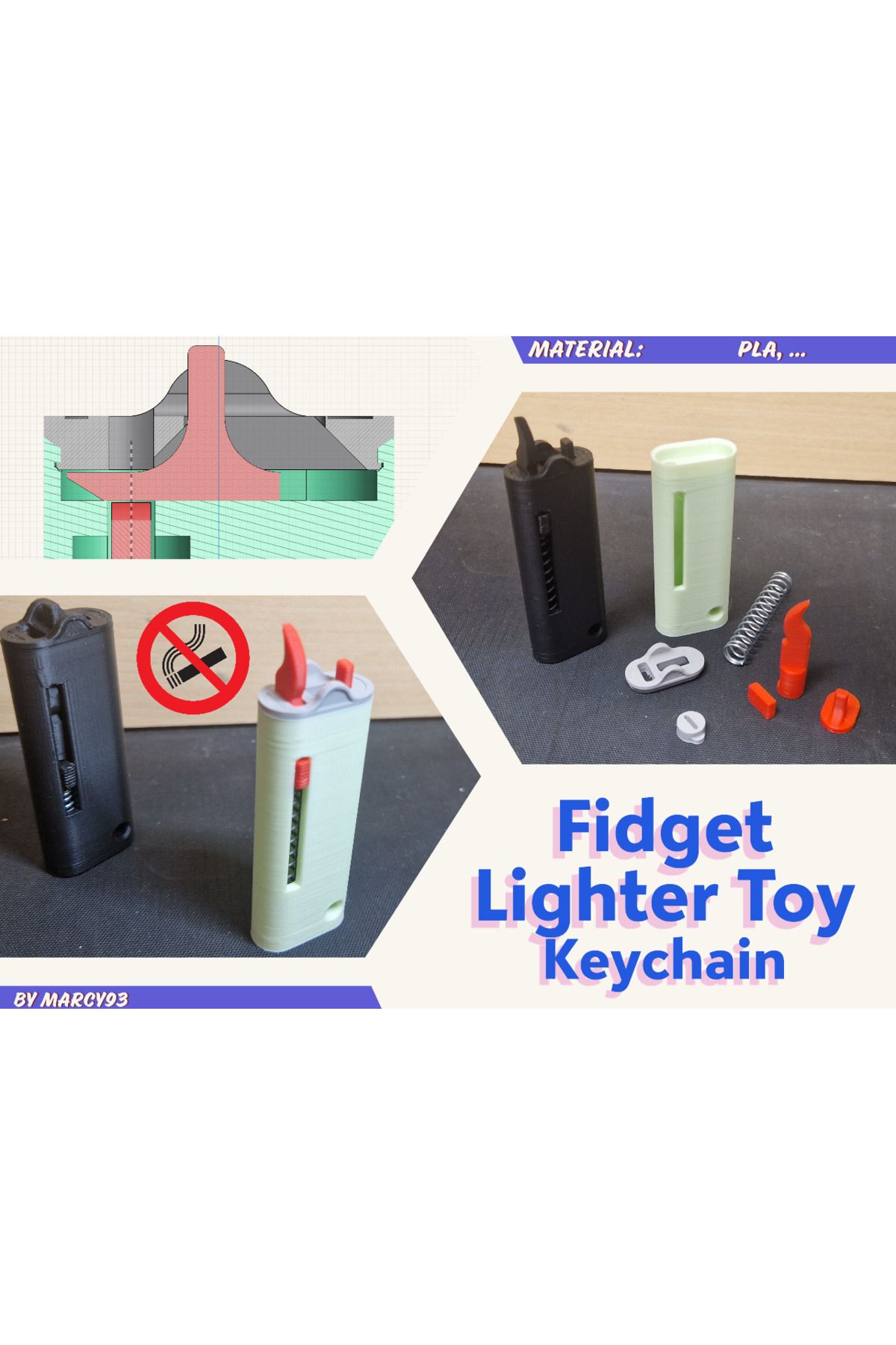 talaşoğlu Oyuncak daha hafif fidget -Keychain