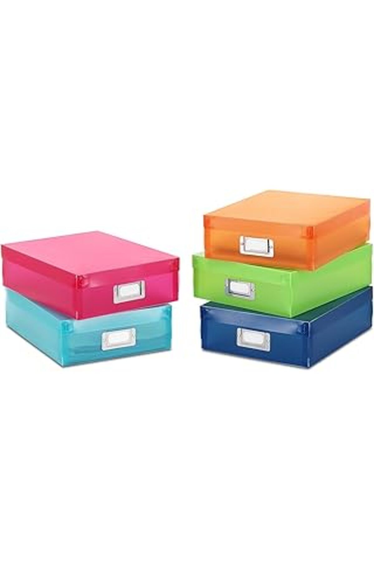 TBSProjects Whitmor Plastik Belge Kutuları, 5'Li Set, Çok Renkli, 5 Adet